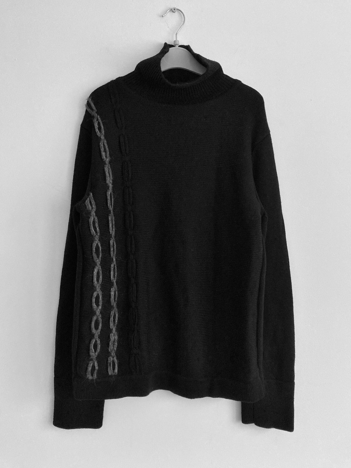 Dior × Hedi Slimane A/W 2003 “Luster” Triple Chain Embroidery Turtleneck Size US L / EU 52-54 / 3 - 1 Thumbnail