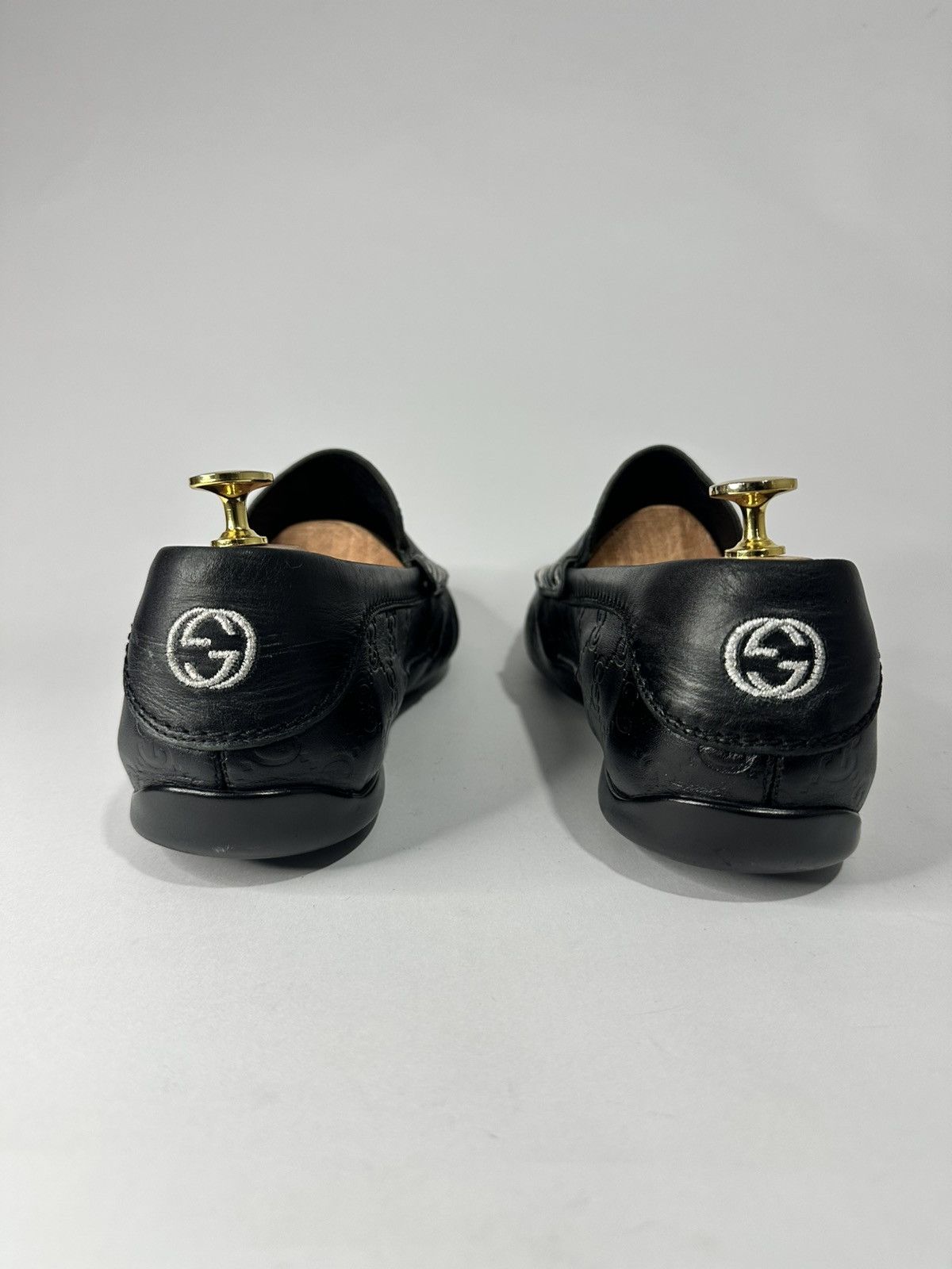 Gucci Gucci Black Guccissima Leather GG Loafers Size US 10 / EU 43 - 5 Thumbnail