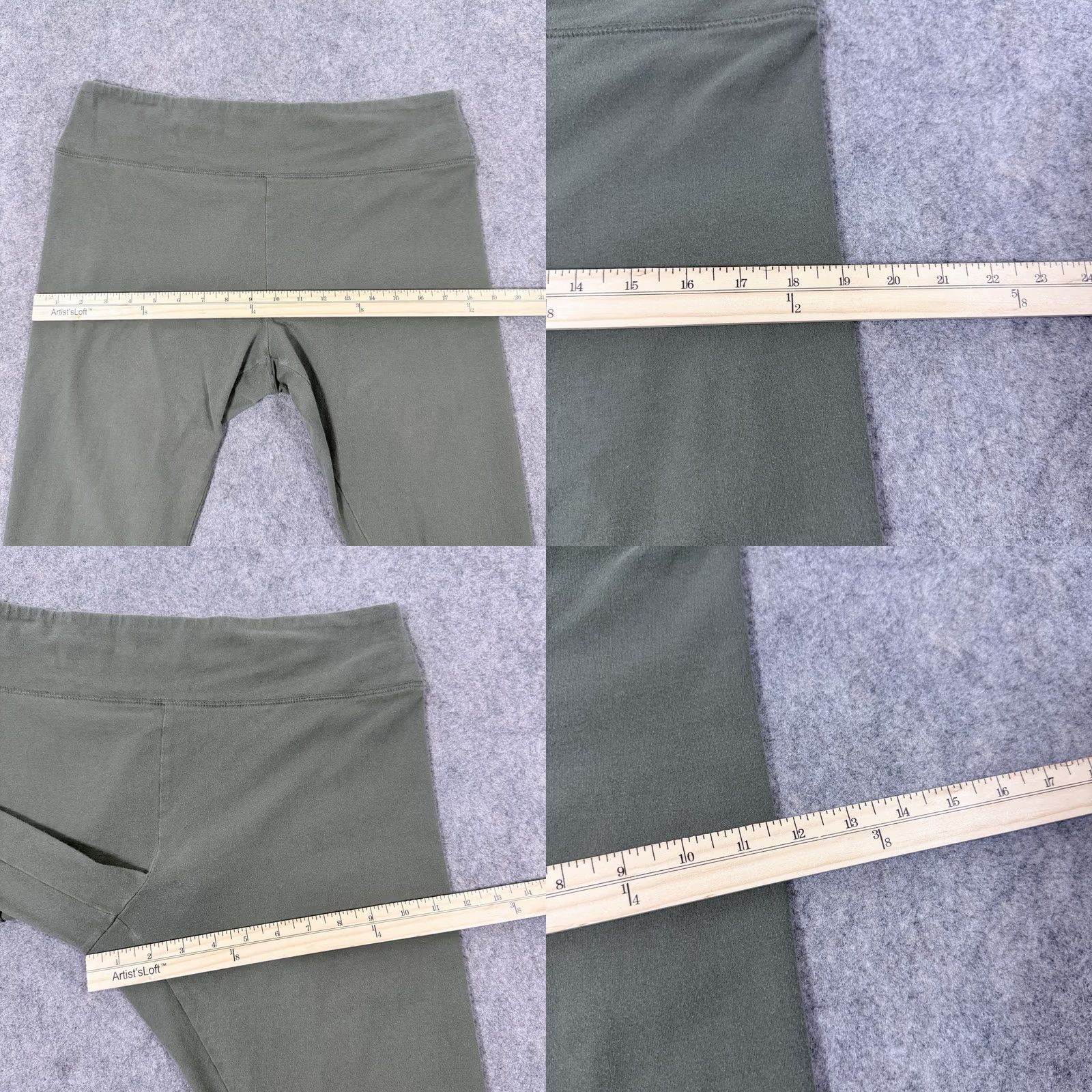 Vintage Wild Fable Leggings Women's XL Activewear Olive Green 36x27.5 Inseam 27.5" High Rise Solid Cotton Spandex Athleisure Modern 90s USA Womens Size 40" / US 18 - 8 Thumbnail