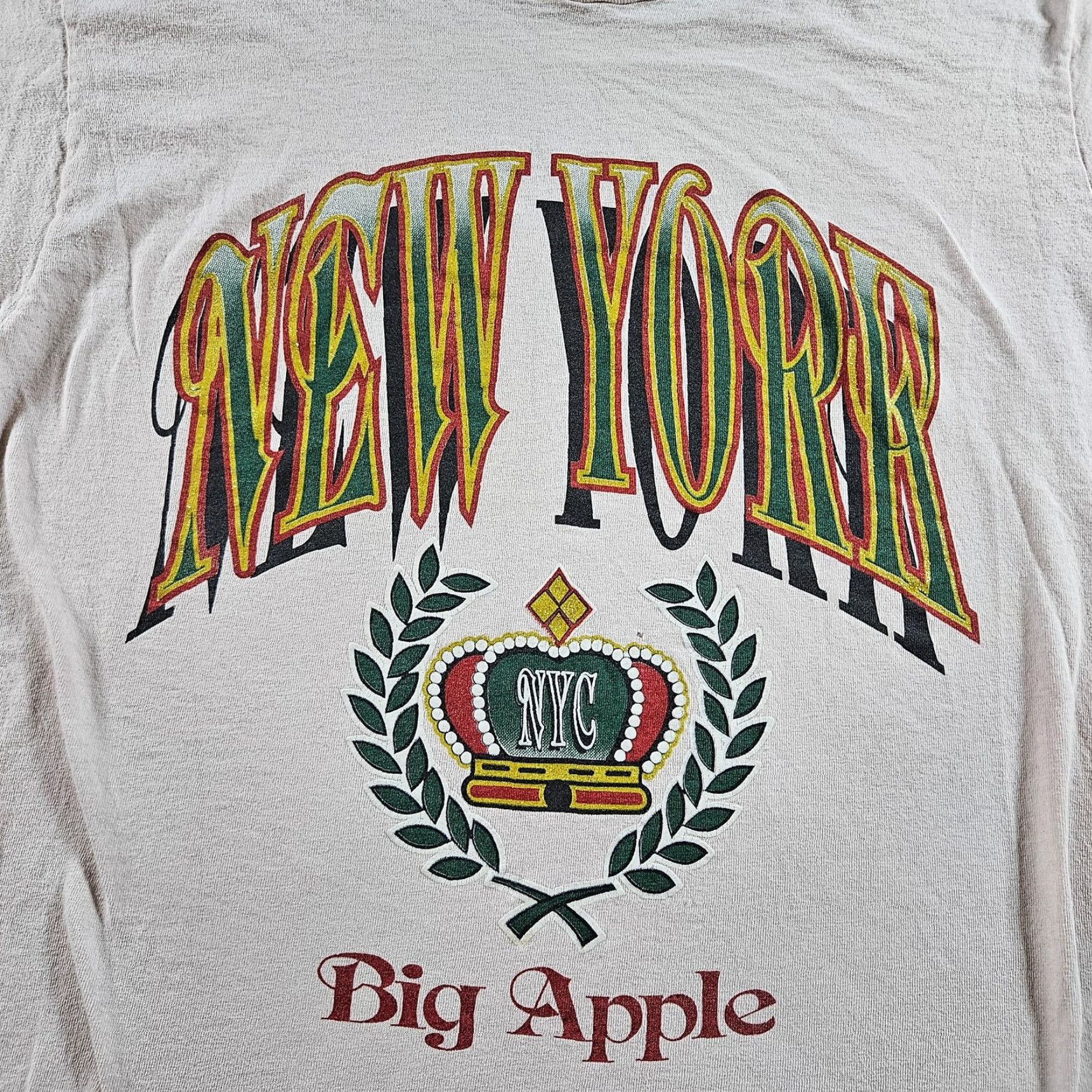 Jerzees VINTAGE New York Big Apple Shirt Mens Large Pink Jerzees NYC Souvenir 80s Size US L / EU 52-54 / 3 - 2 Thumbnail