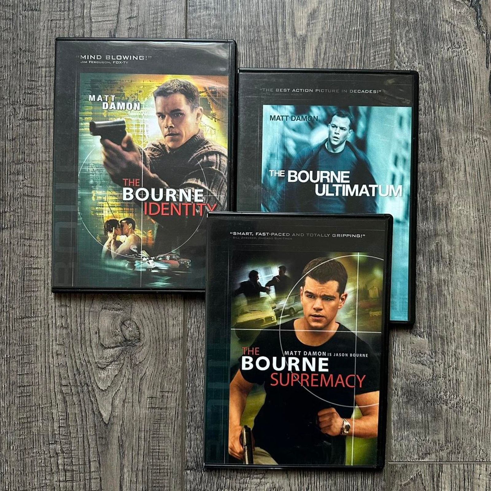 Vintage Jason Bourne Trilogy Matt Damon Action Movie DVD Lot Size ONE SIZE - 1 Thumbnail