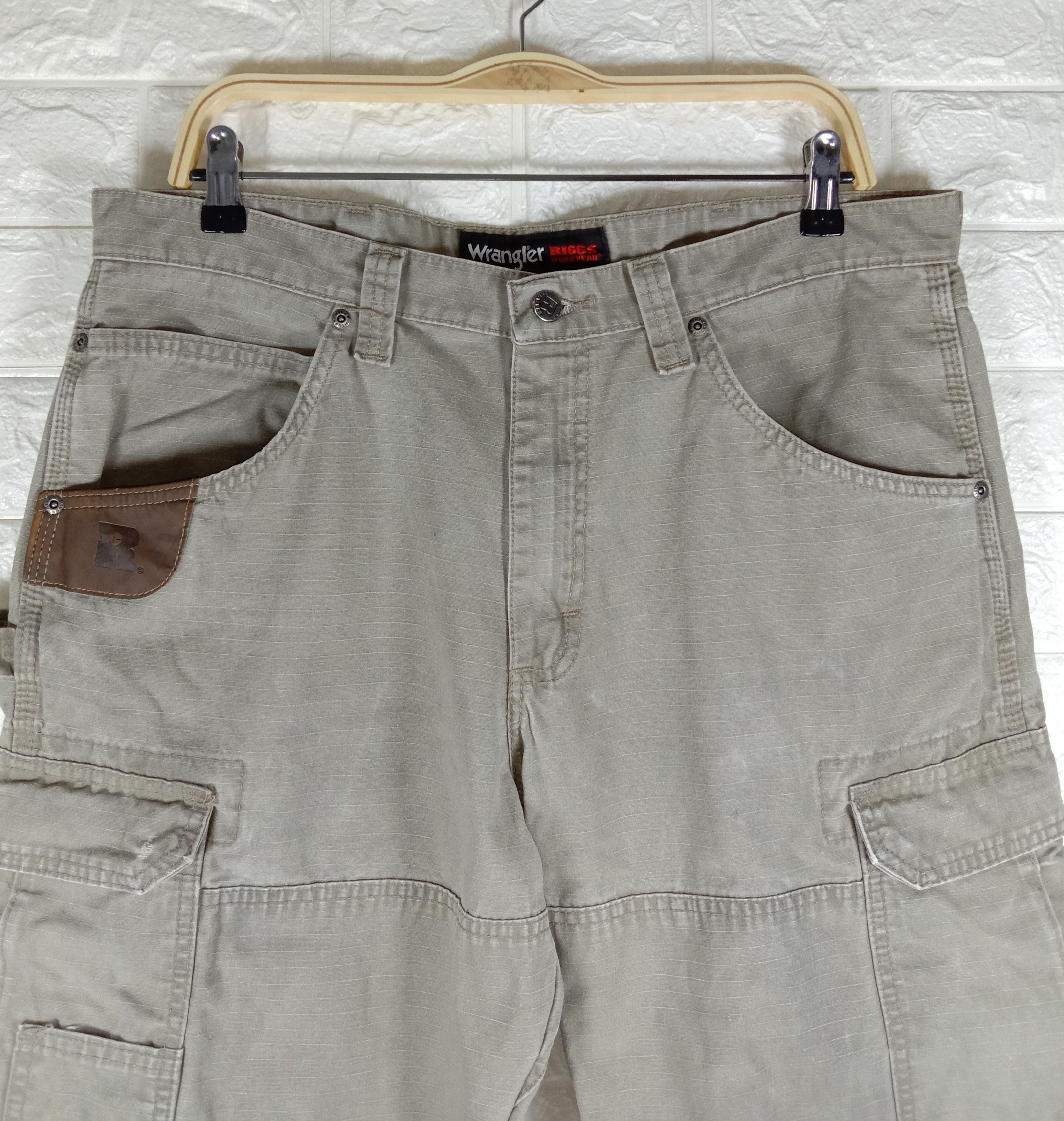 Wrangler Vintage Wrangler Rigg Carpenters Double Knee Cargo Jeans Size US 35 - 2 Thumbnail