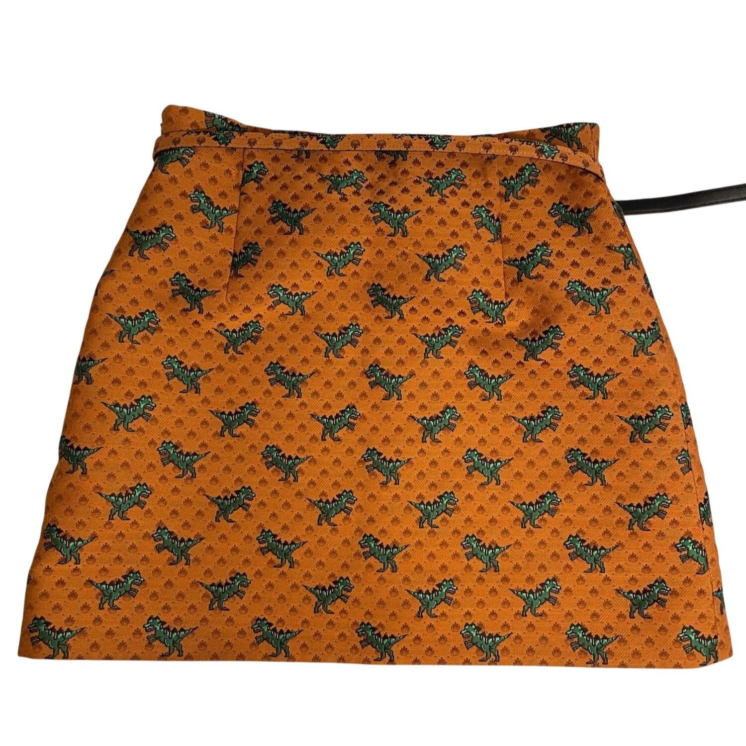 Dior Dior Orange Skirt With Green Dinosaur Pattern & Adjustable B Size 38" / US 16 / IT 52 - 2 Thumbnail