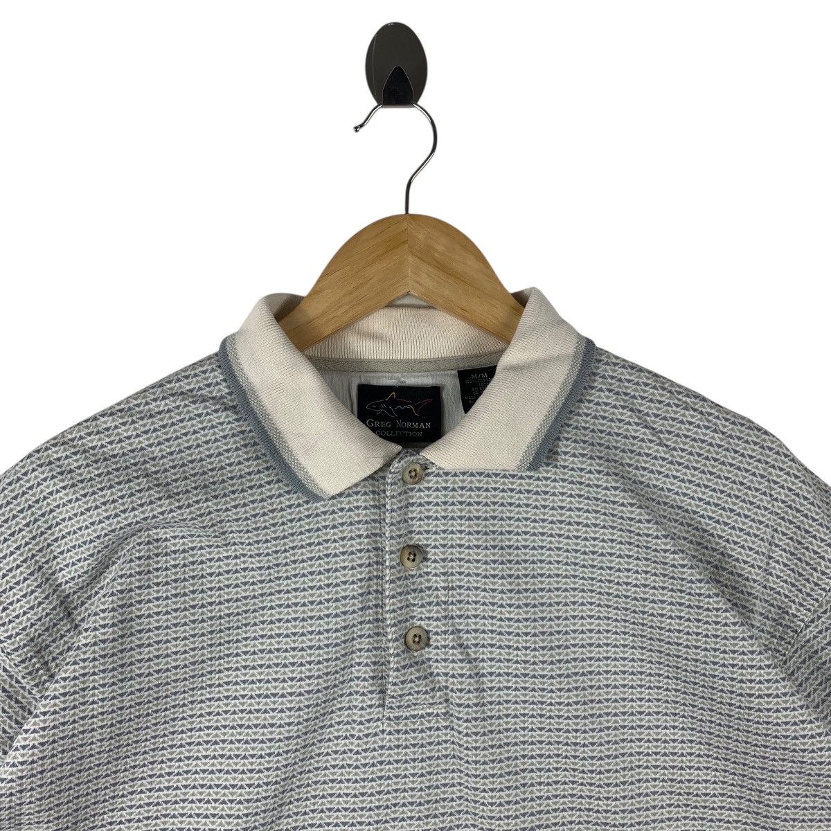 Greg Norman Vintage GREG NORMAN stripe design polo tee Size US M / EU 48-50 / 2 - 2 Thumbnail