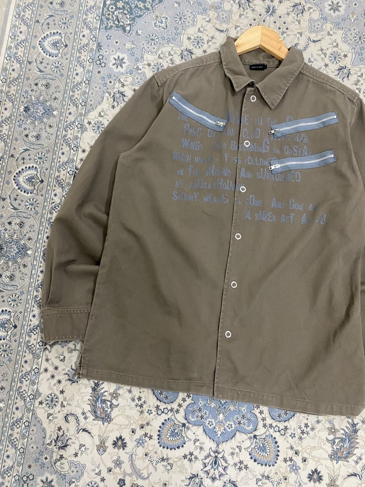 Hysteric Glamour BADGER APHEX TWINS SNAP BUTTON CANVAS SHIRT LGB GRUNGE Size US L / EU 52-54 / 3 - 3 Thumbnail