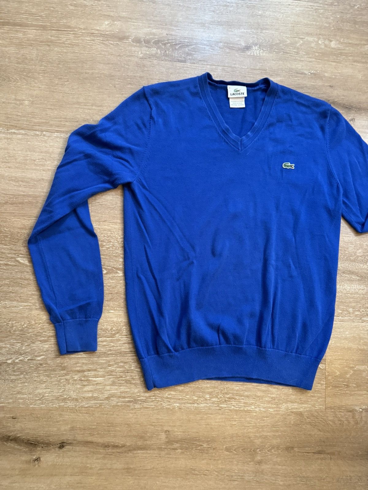 Izod Y2K Lacoste IZOD V Neck Knit Golfwear Preppy Sweater Royal Size US L / EU 52-54 / 3 - 2 Thumbnail