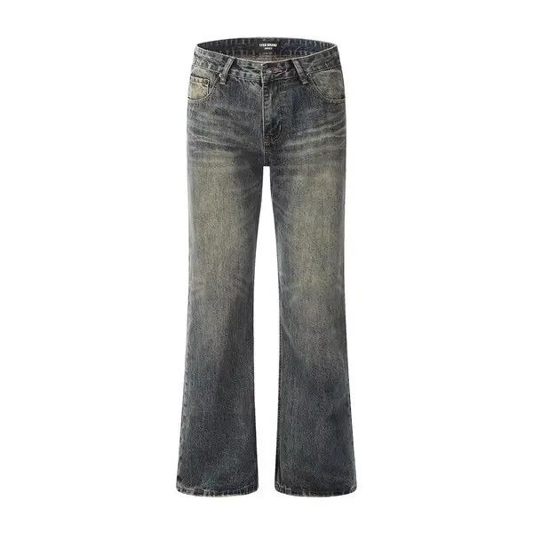 Japanese Brand VIBE Men's trendy loose retro washed distressed flared jeans Size US 32 / EU 48 - 1 Thumbnail