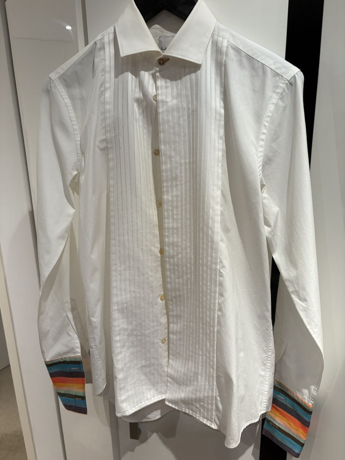 Paul Smith Paul Smith Men’s Tux Shirt, Sz 15, White, Cuff, Italy Size US S / EU 44-46 / 1 - 1 Thumbnail