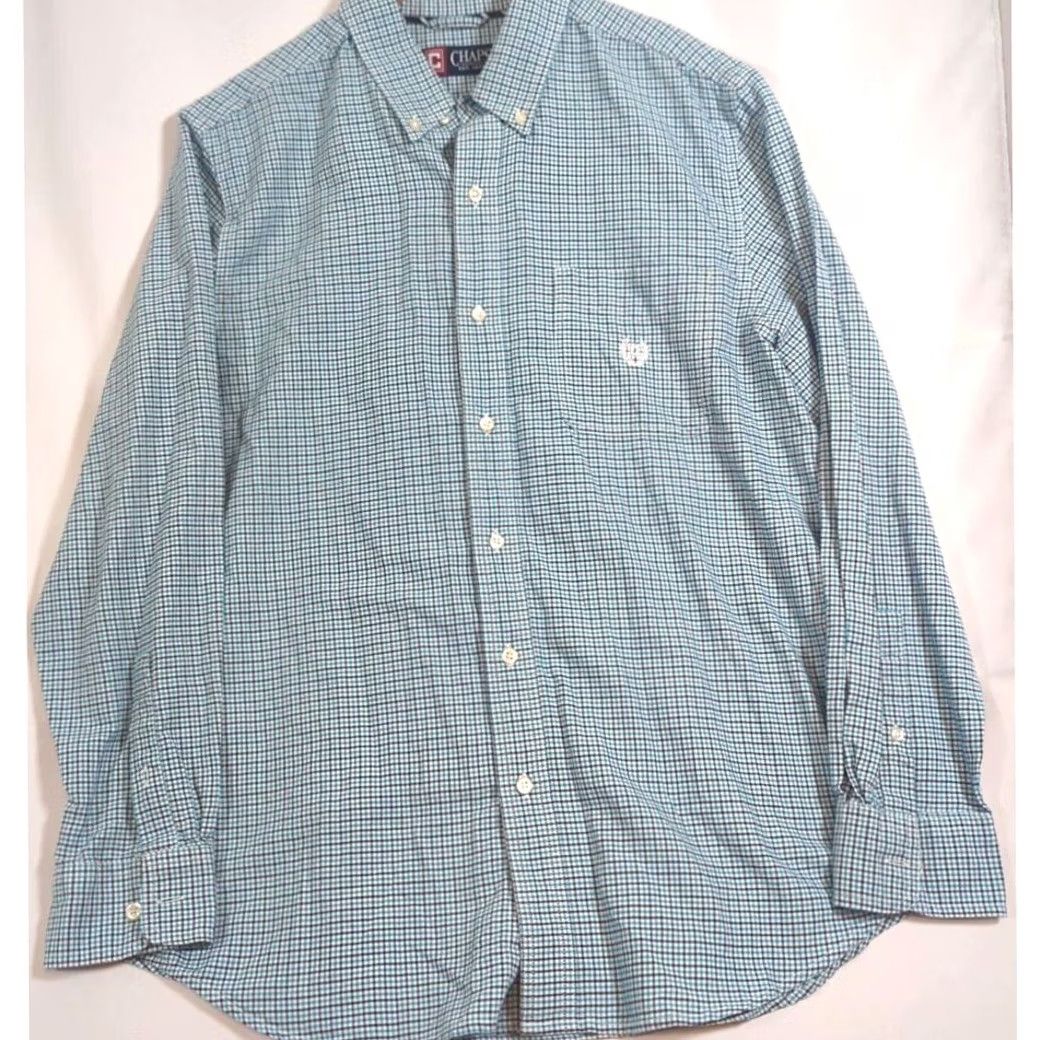 Chaps Chaps Shirt Mens Large Yellow Aqua Stretch Easy Care Button Down Pocket Two Size US L / EU 52-54 / 3 - 4 Thumbnail