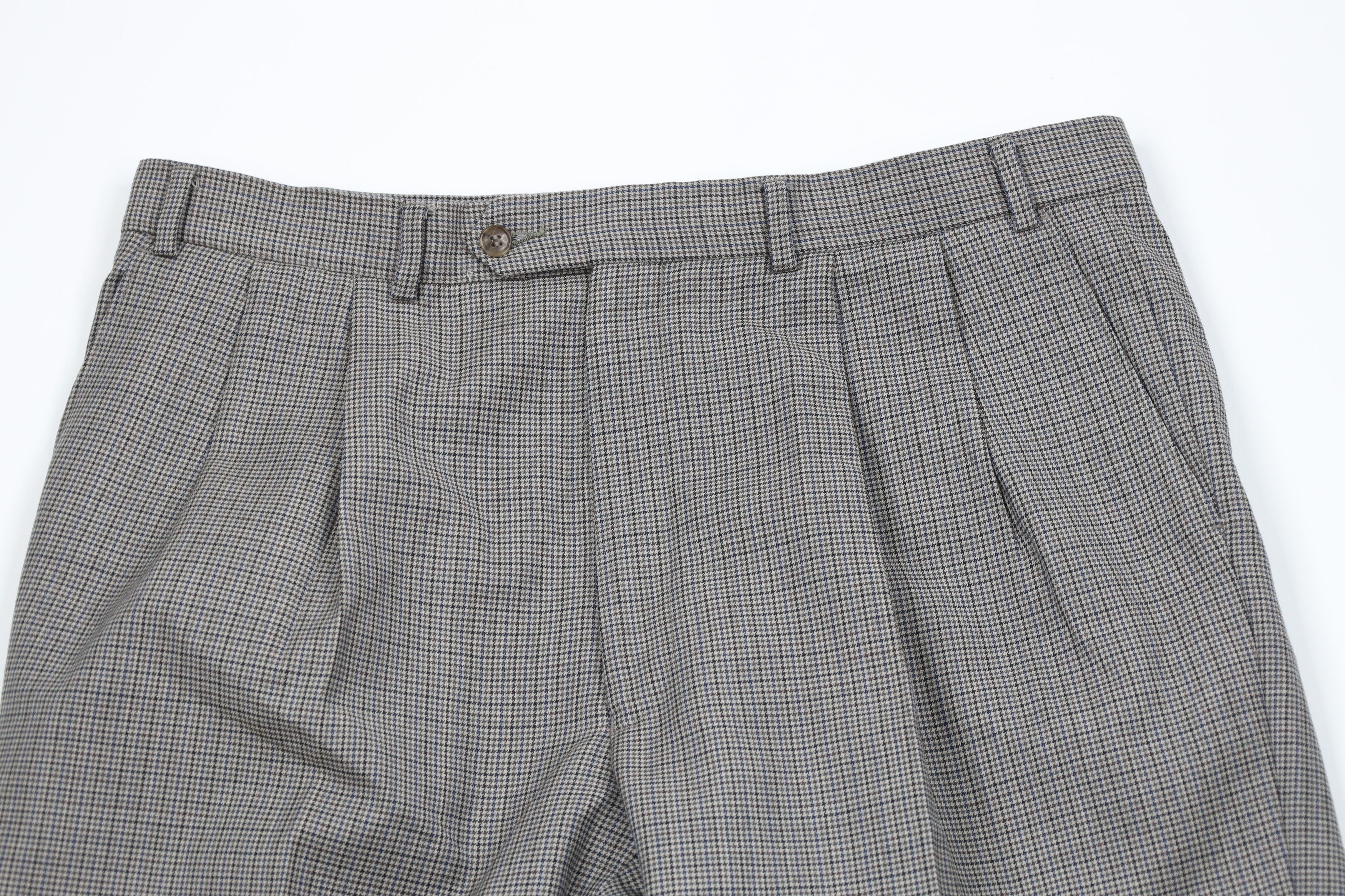 Ralph Lauren × Vintage Vintage 90s Ralph Lauren Cuffed Wide Leg Pants Houndstooth Size US 36 / EU 52 - 2 Thumbnail