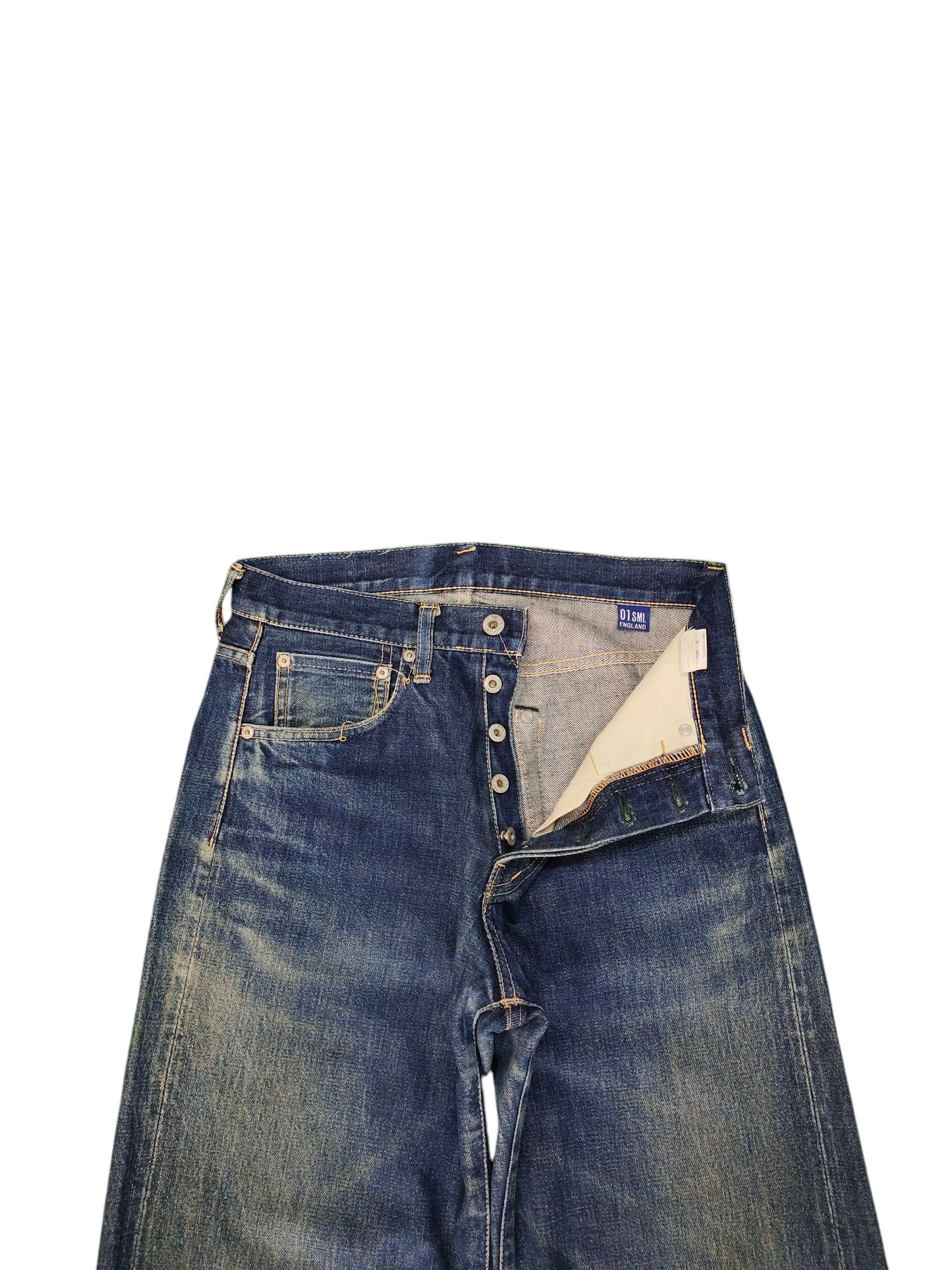 Nigel Cabourn Vintage 90s Nigel Cabourn Selvedge Clawmark Distress Jeans Size US 30 / EU 46 - 7 Thumbnail