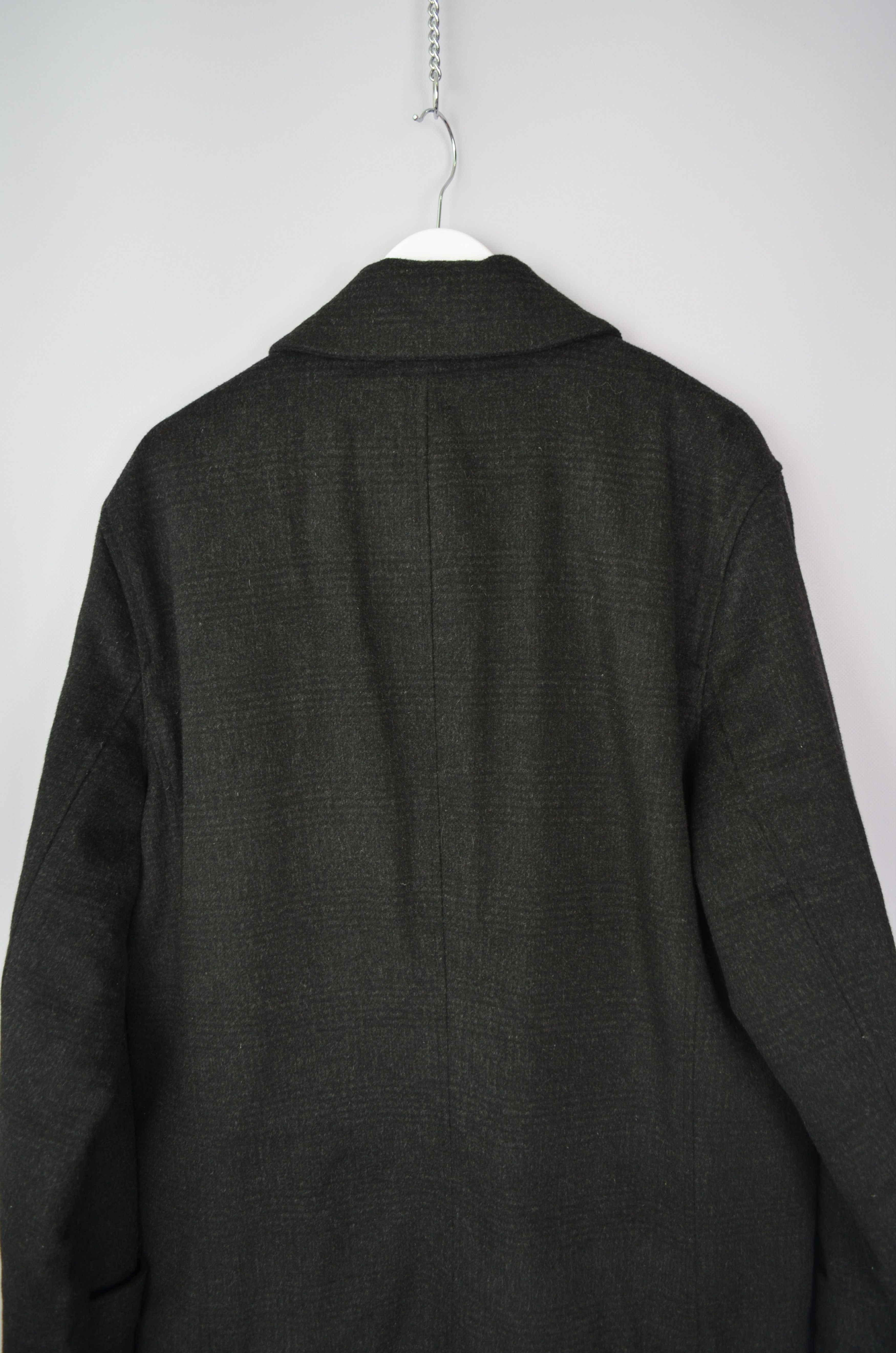 Brooks Brothers × Designer Brooks Brothers "346" Check Dark Grey Wool Car Pea Coat Sz L Size US L / EU 52-54 / 3 - 11 Thumbnail