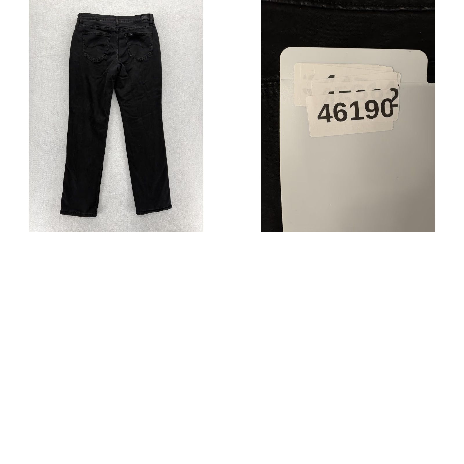 Lee Lee Jeans Womens 10 Black Relaxed Fit Straight Leg Mid Rise Fleece Lined Denim Size 32" / US 10 / IT 46 - 9 Thumbnail