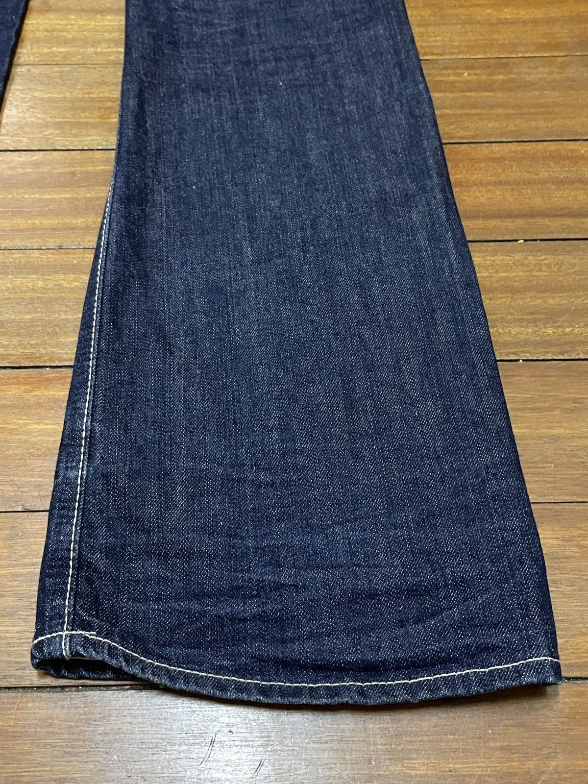 Japanese Brand × Le Grande Bleu (L.G.B.) × Murder License Rare Design Vintage Brand Murder License Flared Jeans 1990s Size US 33 - 8 Thumbnail