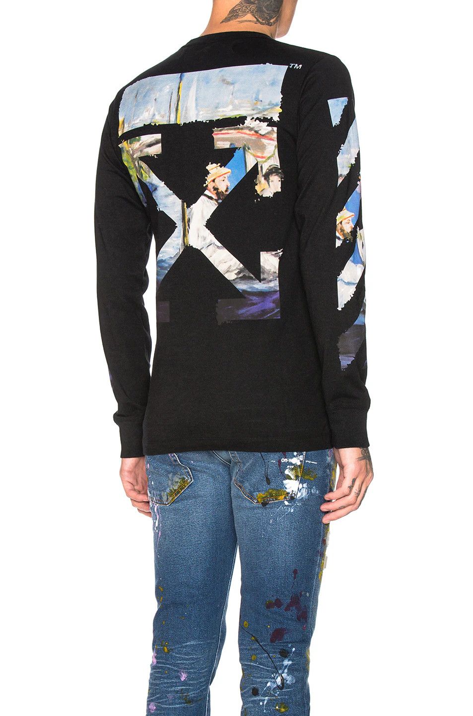 Off-White Black Painting Arrows Long Sleeve T-Shirt Size XS / US 0-2 / IT 36-38 - 2 Thumbnail