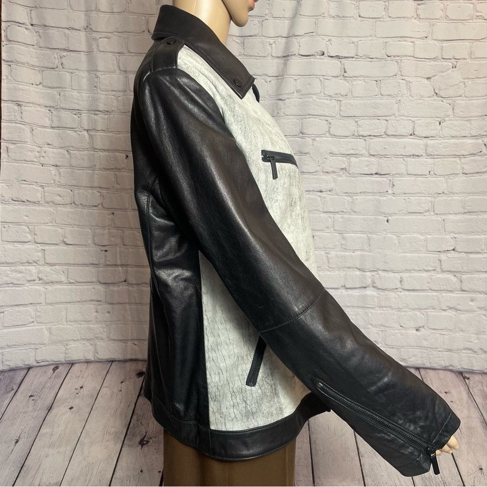 Other Bernardo Moto Leather Black Grey Jacket Size L Size L / US 10 / IT 46 - 5 Thumbnail
