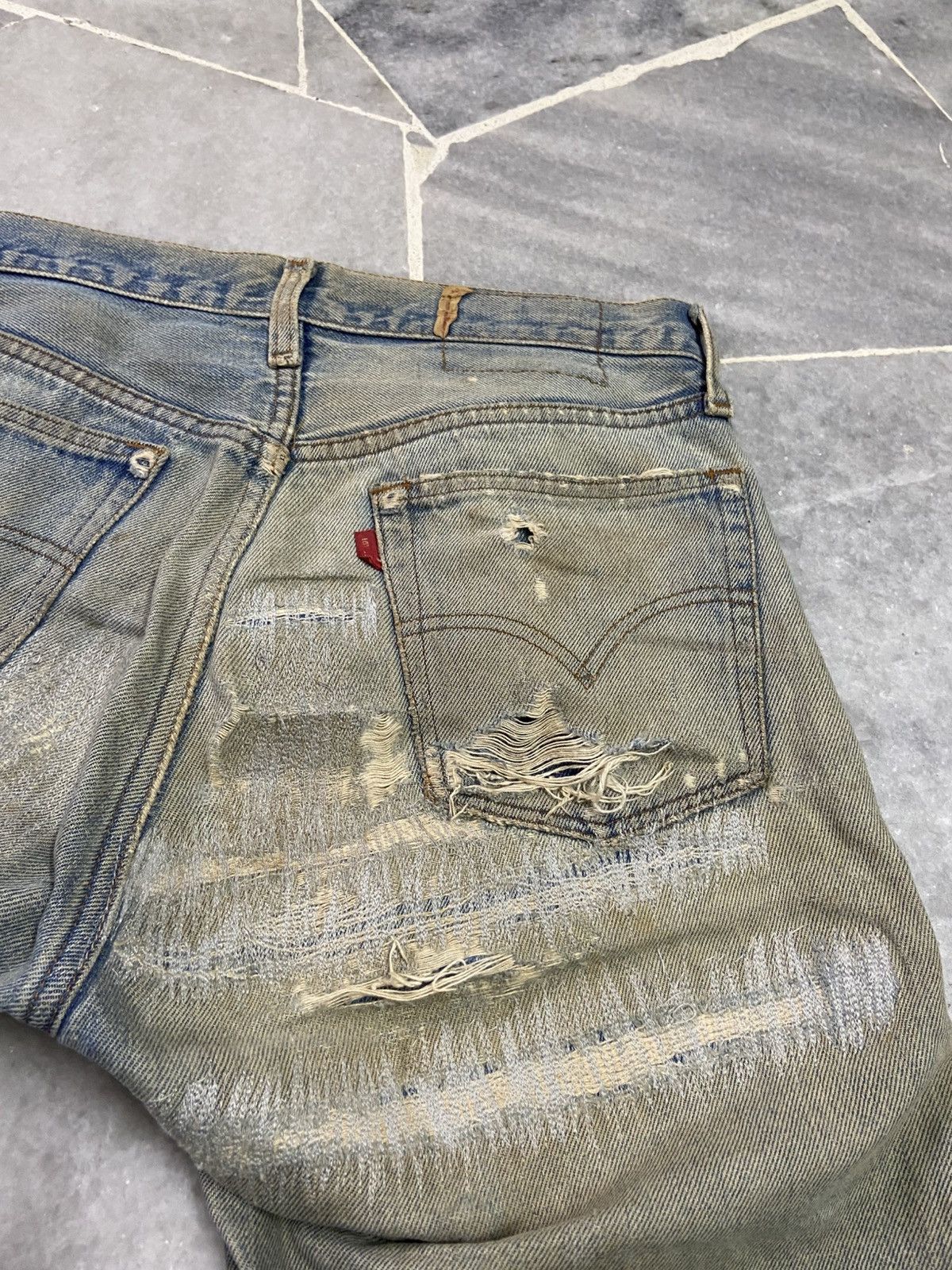 Levi's Vintage 70s Levis 501 Redline Selvedge Jeans Distressed Size US 28 / EU 44 - 7 Thumbnail