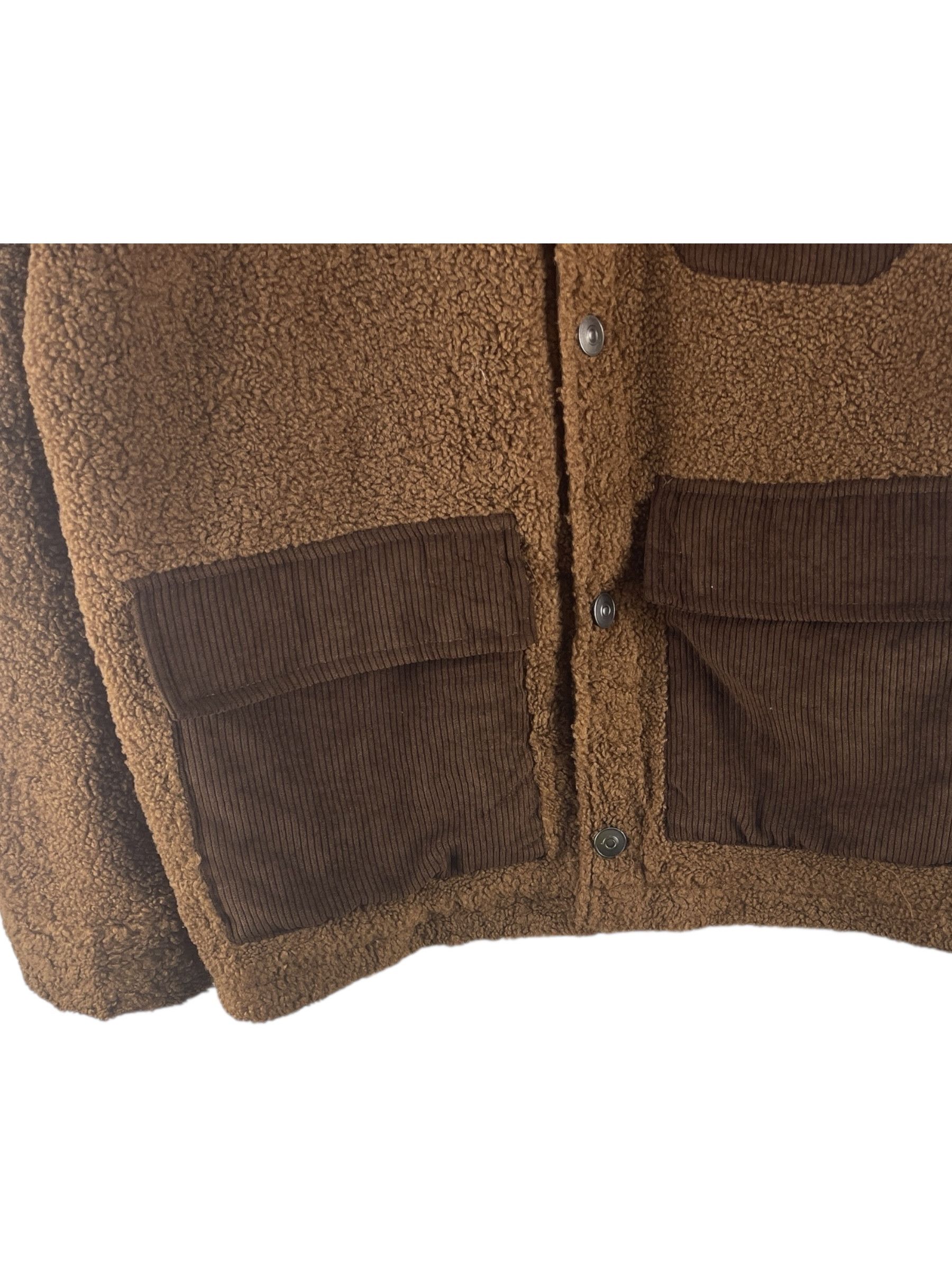 Zara Zara Sherpa Button Brown Fleece Jacket Size US M / EU 48-50 / 2 - 9 Thumbnail