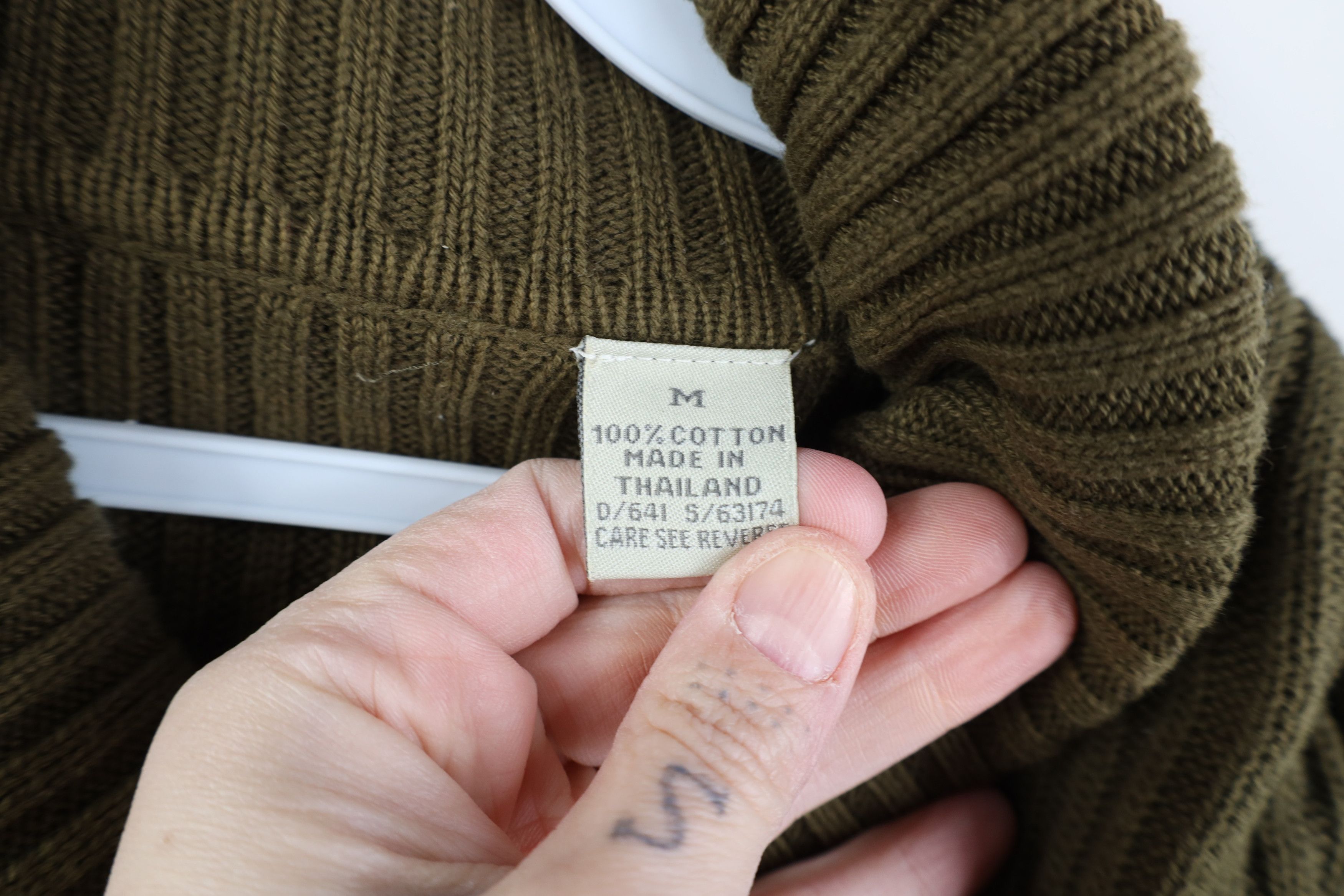 Vintage Vintage 90s Streetwear Cotton Ribbed Knit Turtleneck Sweater Size US M / EU 48-50 / 2 - 6 Thumbnail