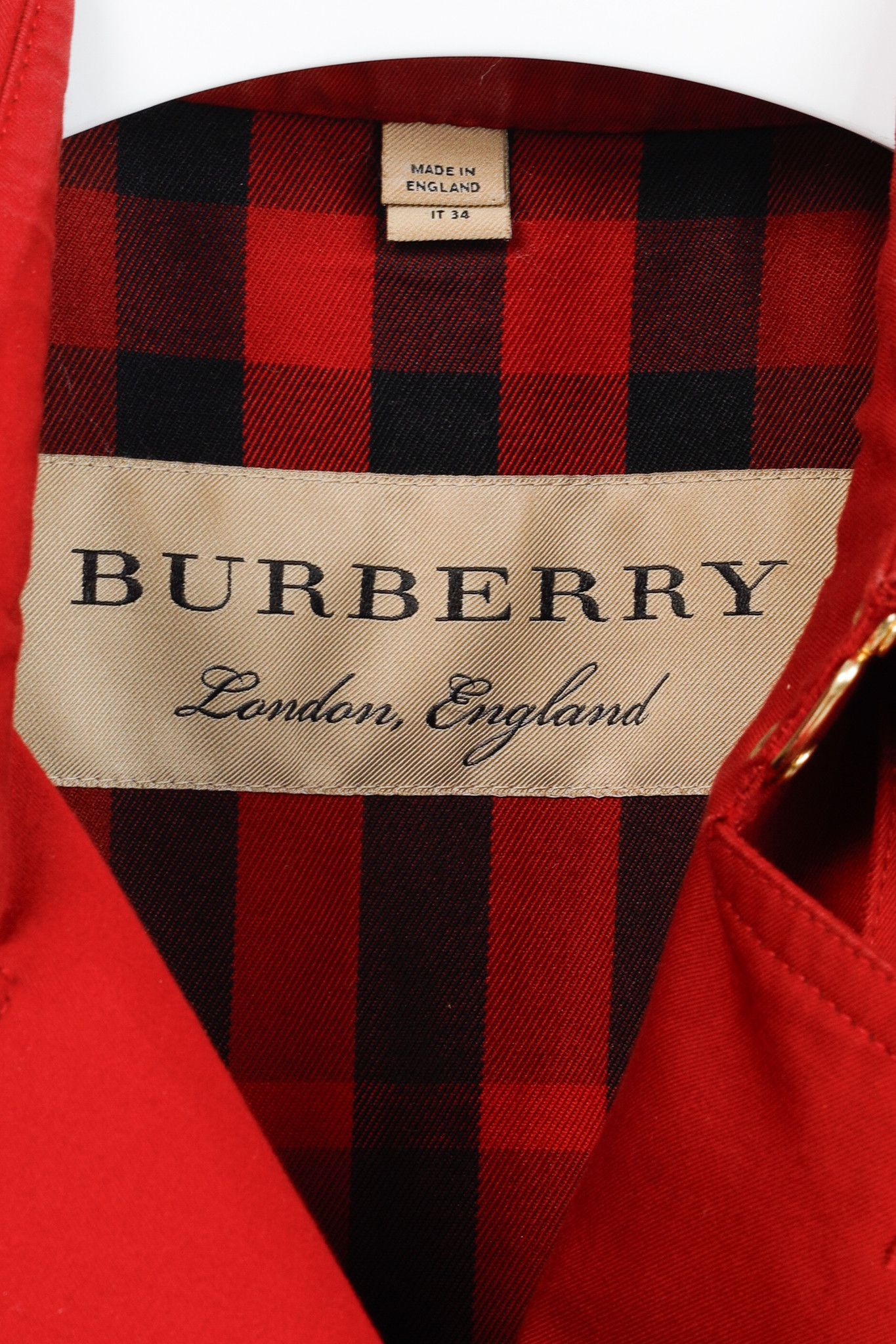 Burberry Burberry Red Cotton Belted Double-Breasted Trench Coat Size XXS / US 00 / IT 34 - 4 Thumbnail
