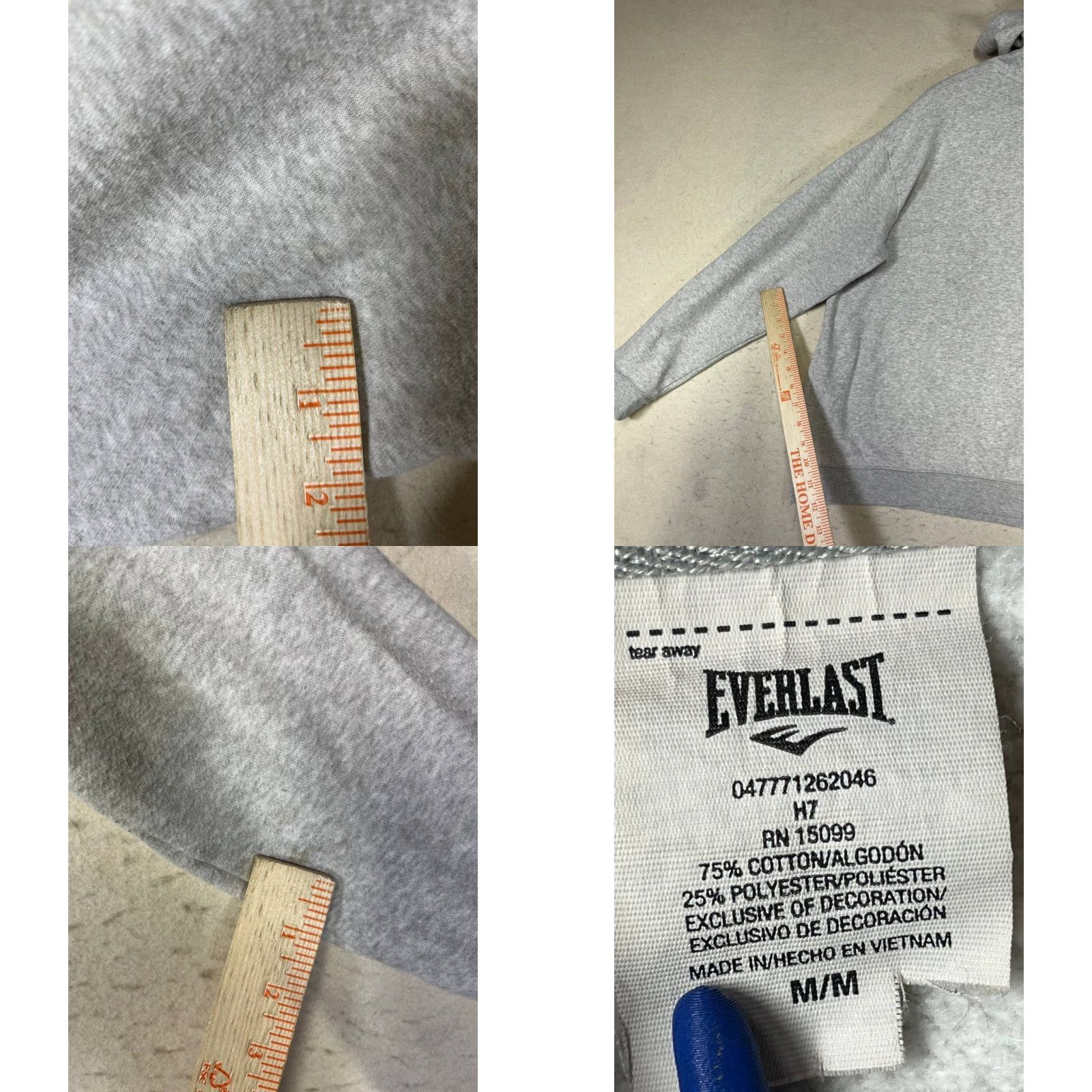 Everlast Everlast Hoodie Sweatshirt Pullover Men's Size Medium Gray Flaws Minor Stains Size US M / EU 48-50 / 2 - 8 Thumbnail