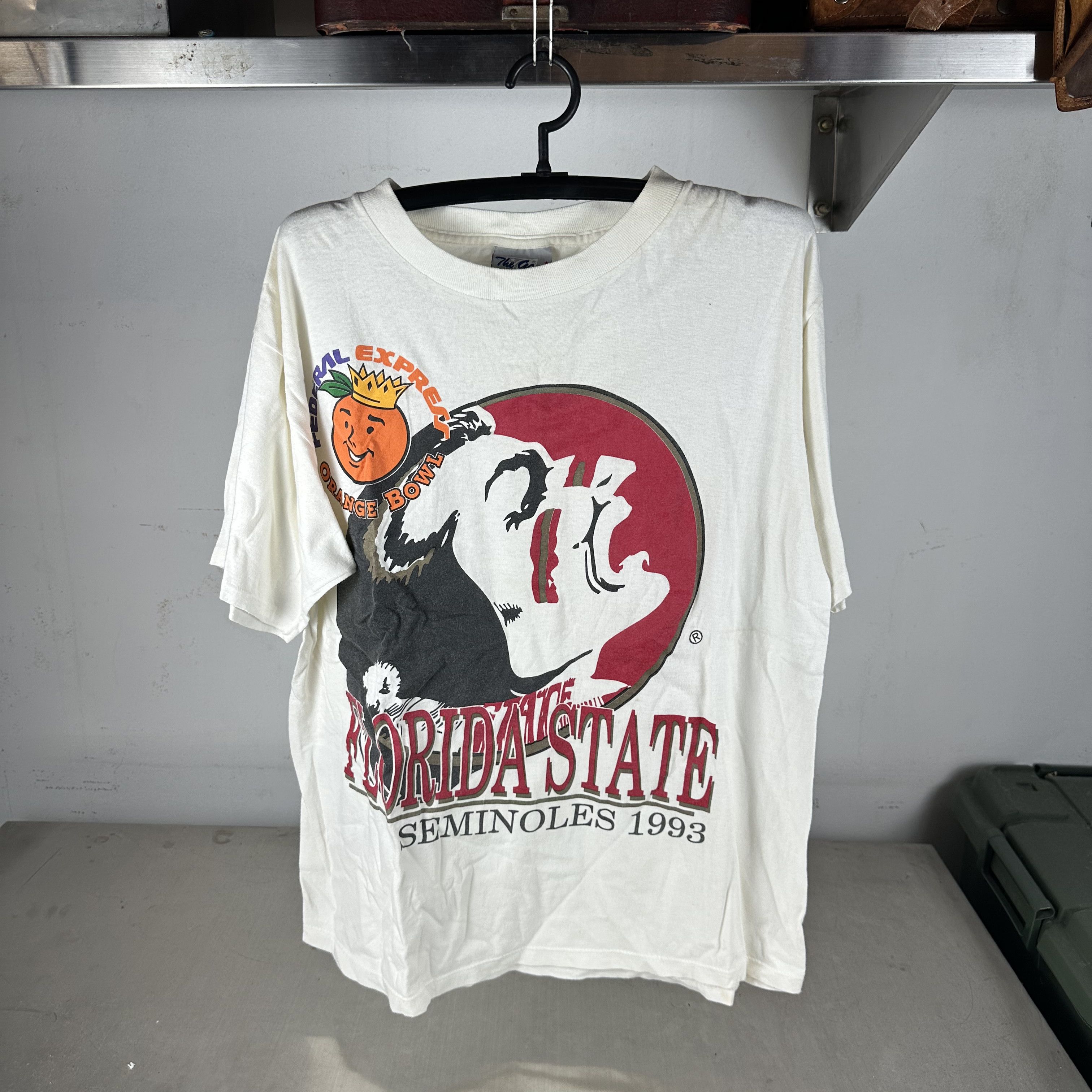 Vintage Vintage 1993 FSU Seminoles Football NCAA Orange Bowl T-shirt Size US XL / EU 56 / 4 - 1 Thumbnail