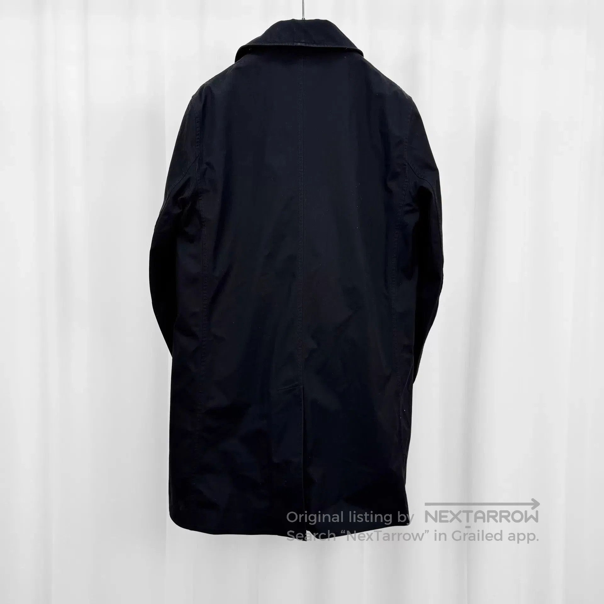 Burberry Black Long Button-Up Coat with Patch Detail. Size US M / EU 48-50 / 2 - 2 Thumbnail