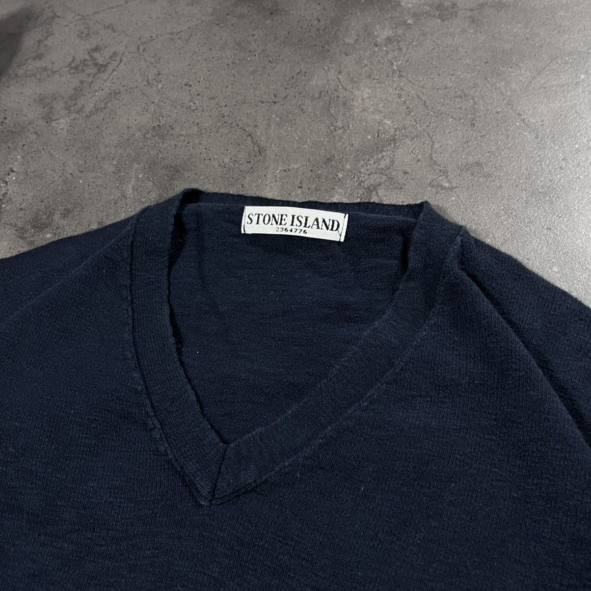 Stone Island Stone Island 00s Vintage Vneck Knit Sweater Massimo Osti Size US L / EU 52-54 / 3 - 7 Thumbnail