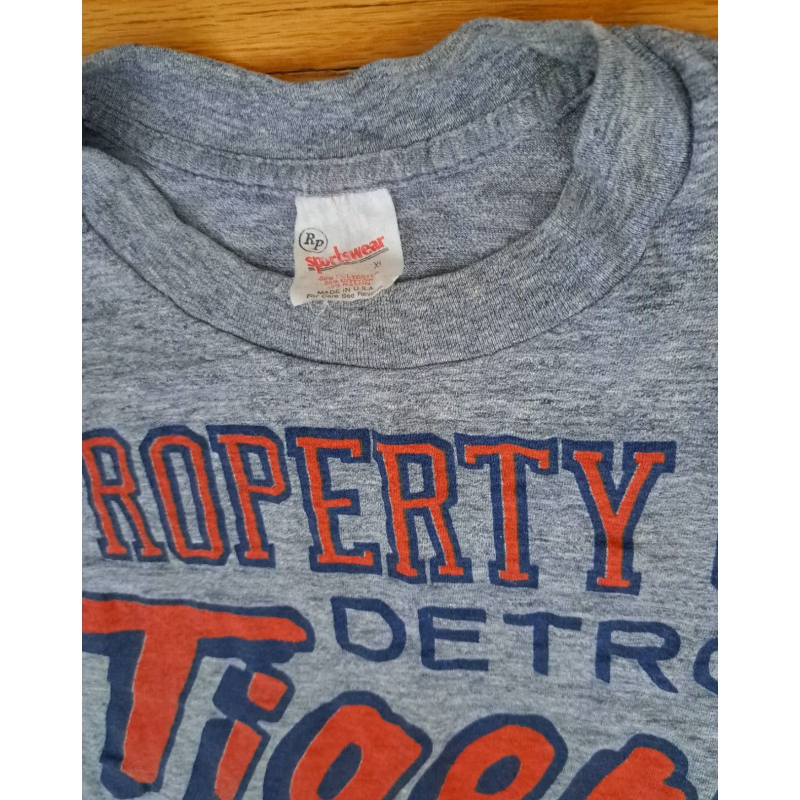 Vintage Nike Shirt Detroit Tigers USA Baseball T-Shirt LG Gray Single Stitch Sportswear Men Short Sleeve 1980s Vintage Tigers Fans Mens Size US L / EU 52-54 / 3 - 3 Thumbnail