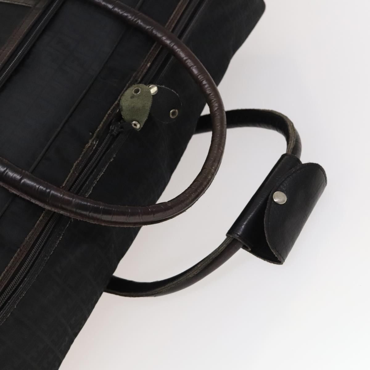 Fendi FENDI Zucchino Canvas Boston Bag Silver Black Size ONE SIZE - 7 Thumbnail