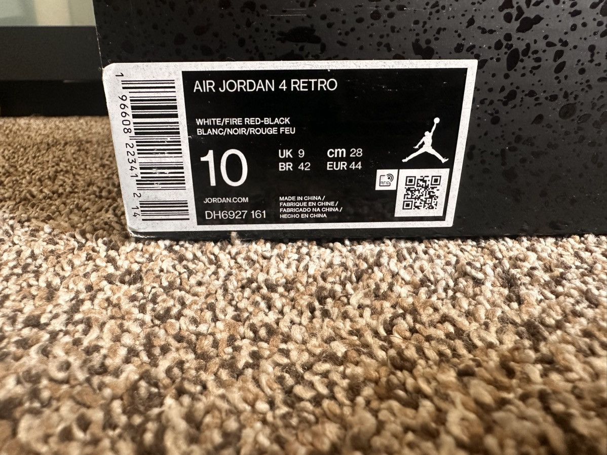 Jordan Brand Jordan 4 Retro Red Cement Size US 10 / EU 43 - 9 Thumbnail