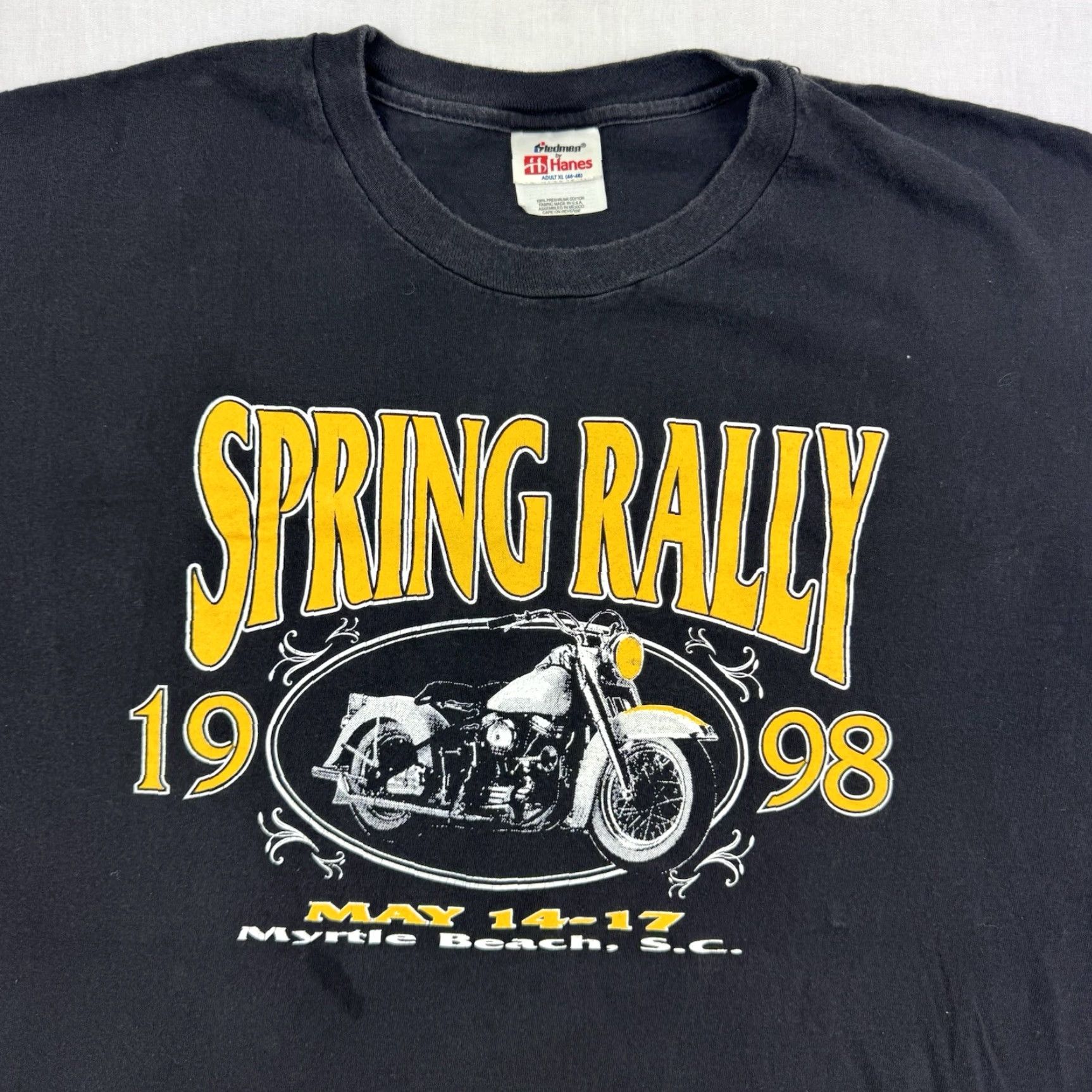 Hanes VINTAGE Hanes Motorcycle T-Shirt Adult XL Black 90s Biker Spring Myrtle Beach Size US XL / EU 56 / 4 - 2 Thumbnail