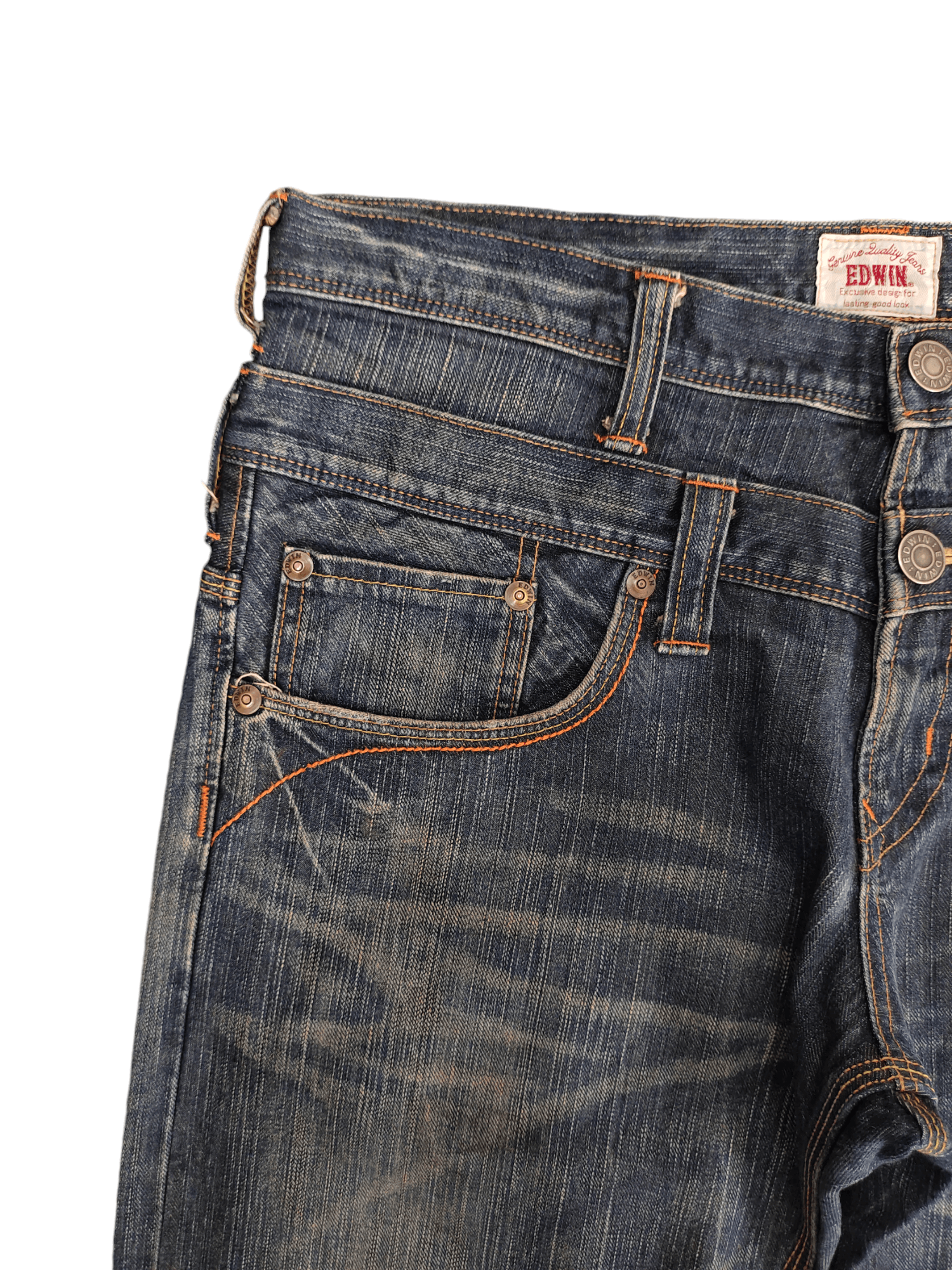 Comme des Garcons × Undercover Vintage Y2k Edwin Xv Double Waist Clawmark Denim Jeans Size US 35 - 3 Thumbnail