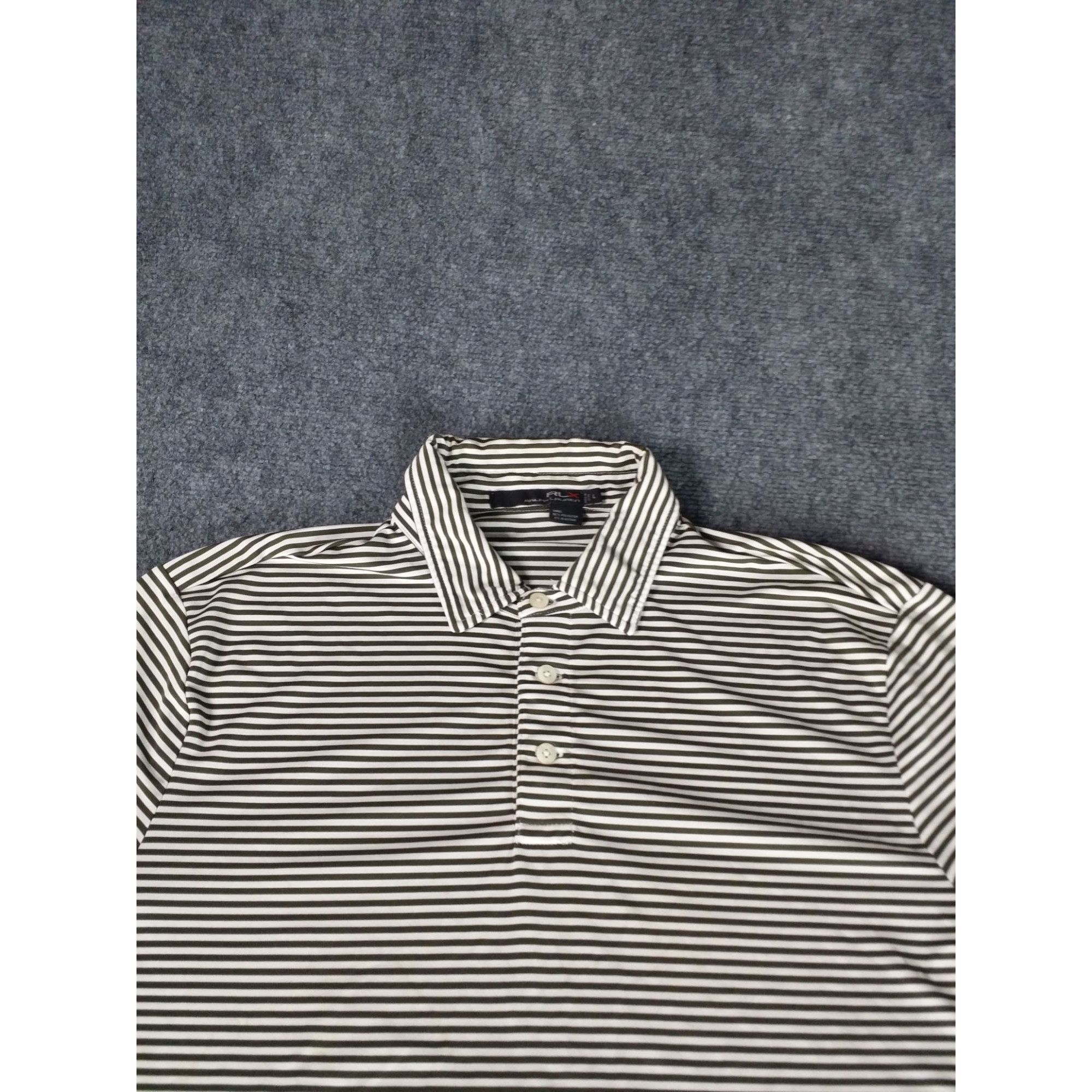 RLX Ralph Lauren RLX Ralph Lauren Polo Shirt Men Sz L Striped Black White Gol Size US L / EU 52-54 / 3 - 2 Thumbnail