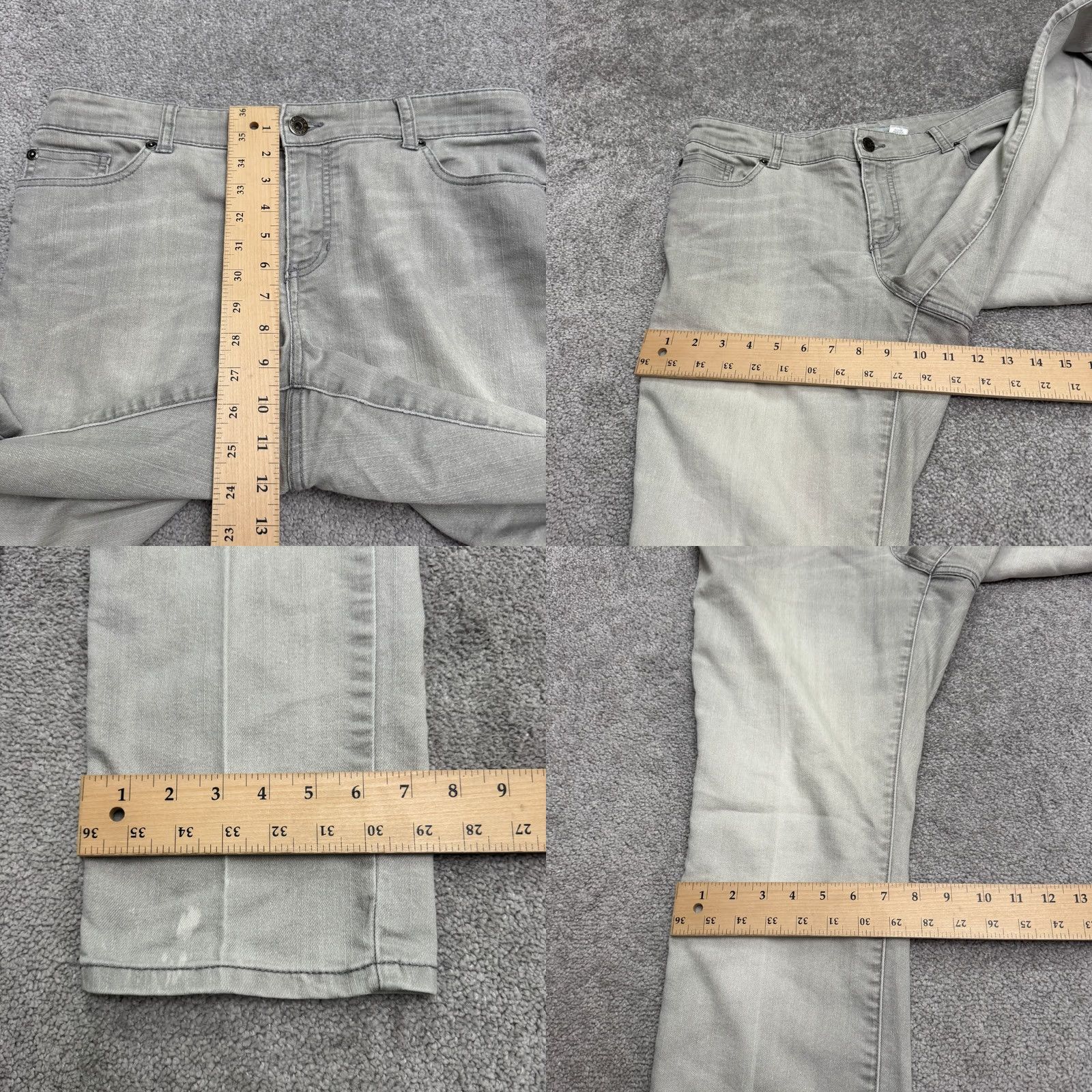 Vintage Chico's Platinum Jeans Womens 1.5 Gray Charcoal Wash Slim Leg Size 24" / US 00 / IT 34 - 10 Thumbnail