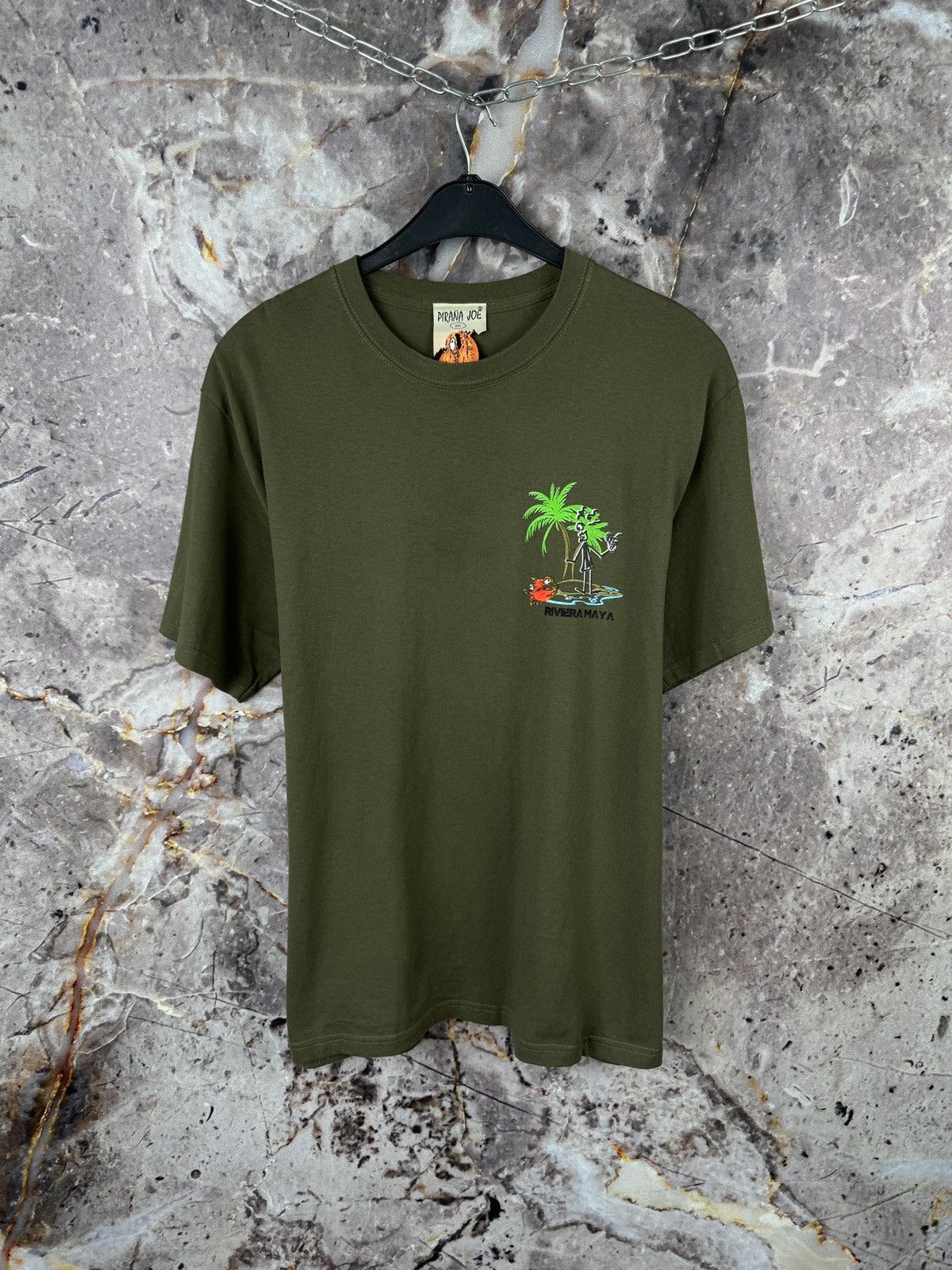 Vintage Pirana Joe Riviera Maya Graphic T-Shirt Tropical Beach Tee Size US L / EU 52-54 / 3 - 2 Thumbnail