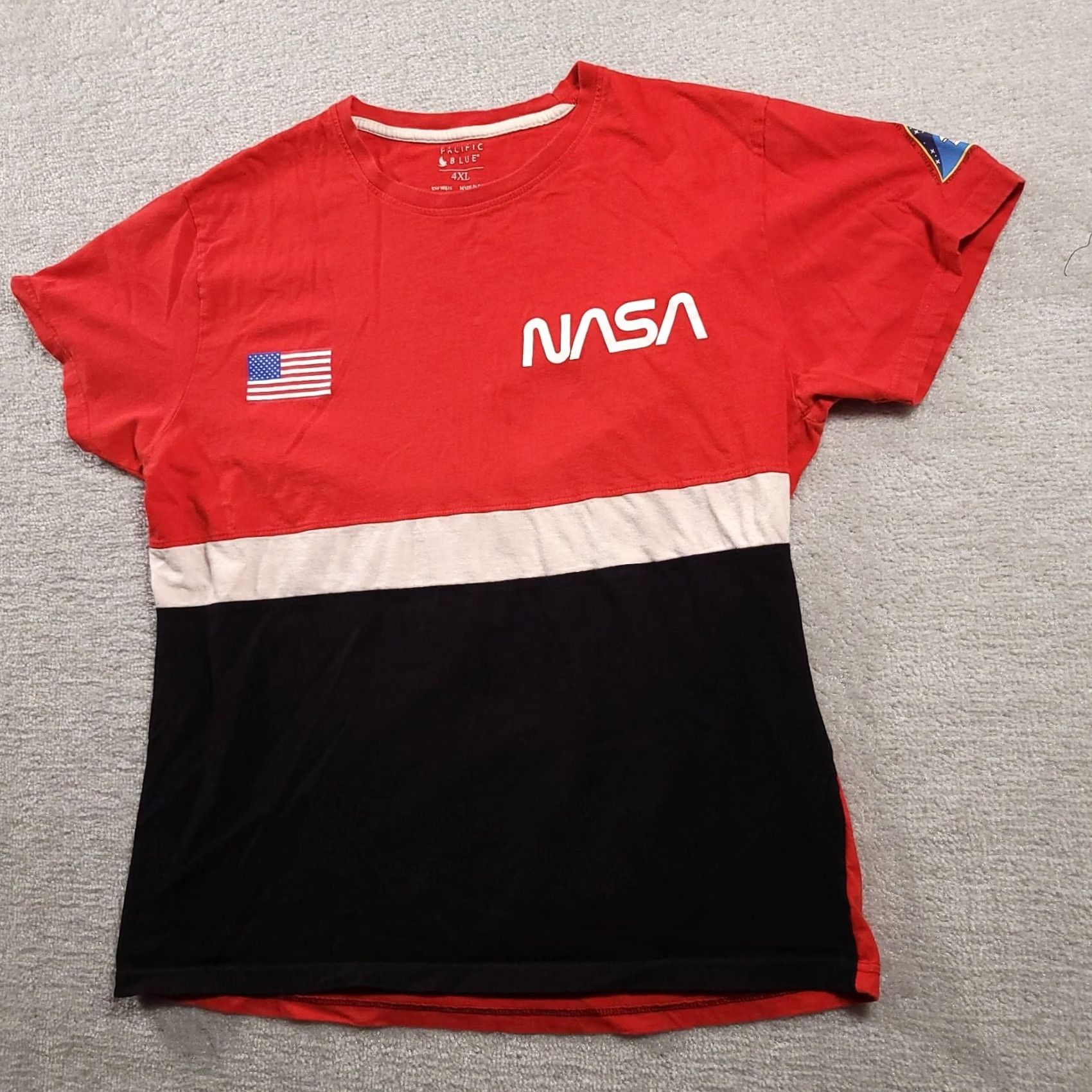 Vintage NASA Pacific Blue Mens 4XL Shirt Black Red White Space Size US XXL / EU 58 / 5 - 2 Thumbnail