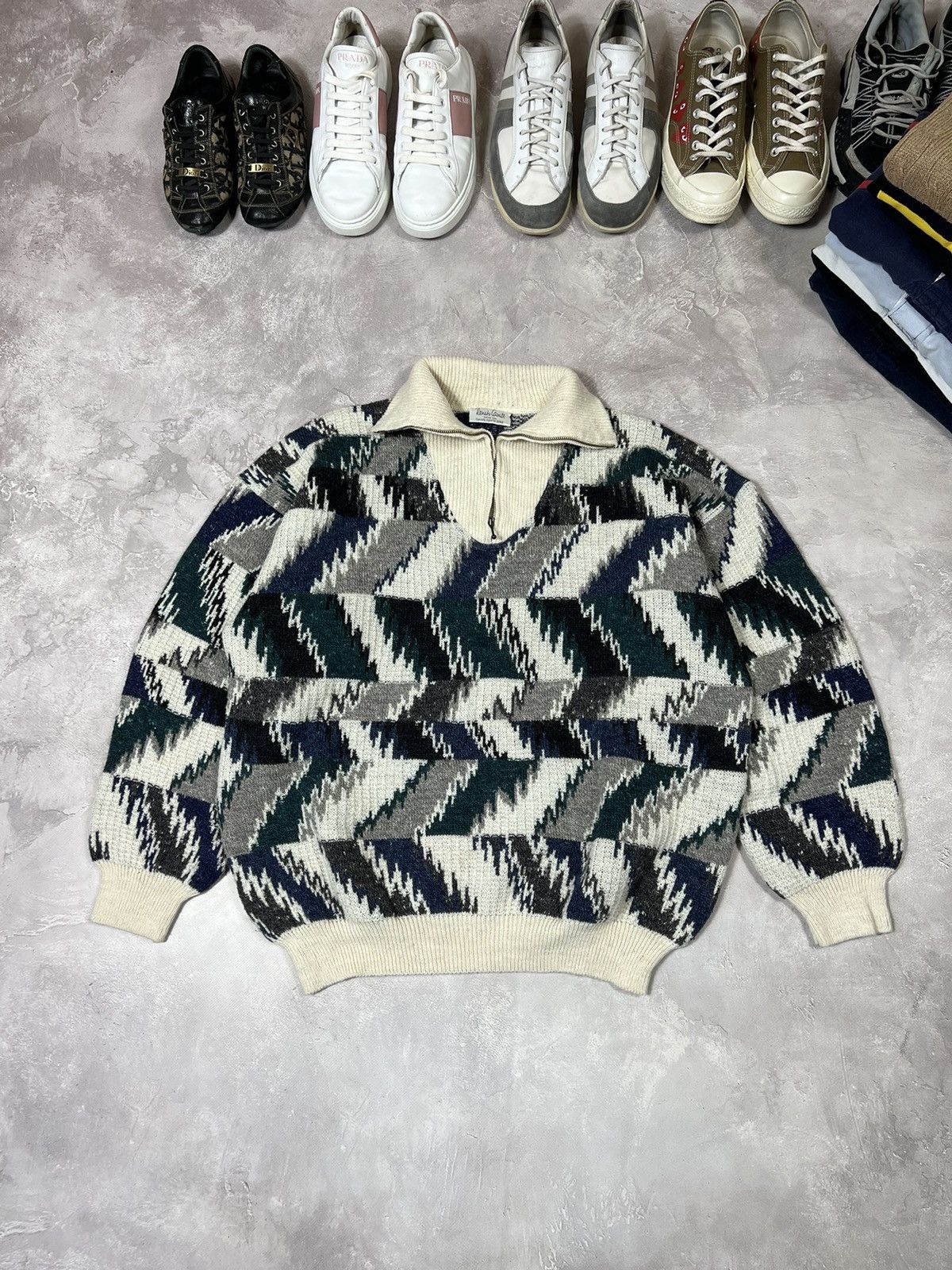 Vintage Vintage Renato Cavalli Wool Baggy Pullover Size US XL / EU 56 / 4 - 2 Thumbnail