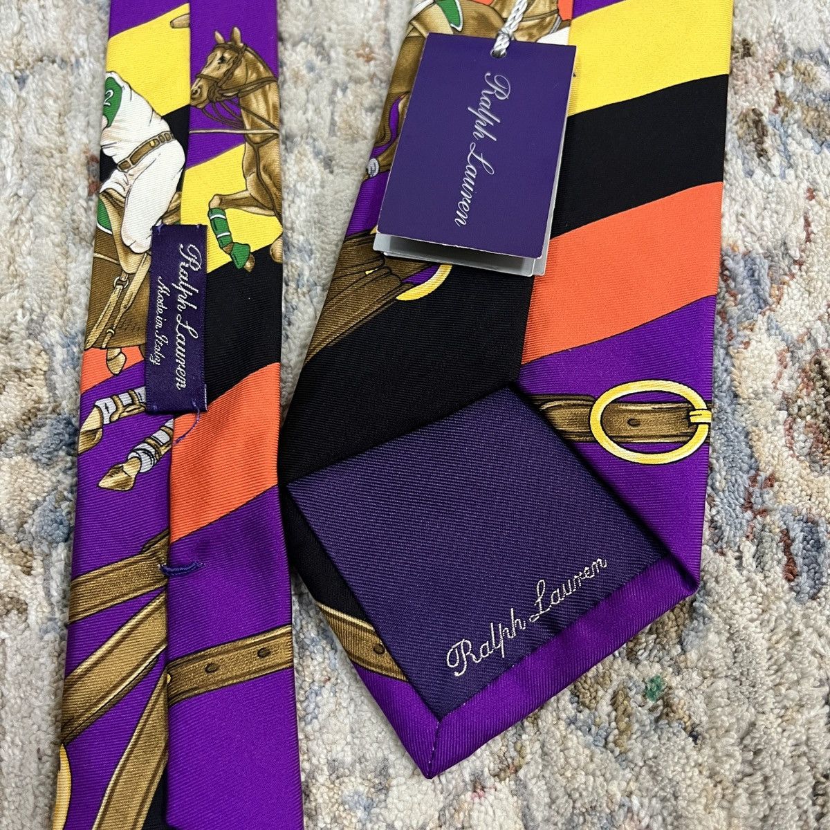 Ralph Lauren Purple Label Equestrian Scenic Silk Tie Size ONE SIZE - 3 Thumbnail