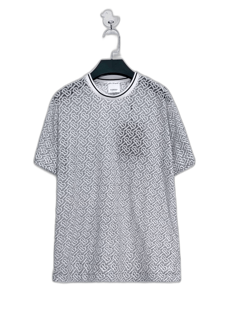Burberry Burberry White Logo Sheer Short Sleeve Top Size S / US 4 / IT 40 - 1 Thumbnail