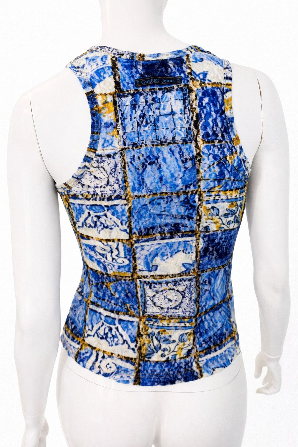 Jean Paul Gaultier Jean Paul Gaultier Semi Transparent Top Tile Y2K Mosaic Tee Size US S / EU 44-46 / 1 - 5 Thumbnail