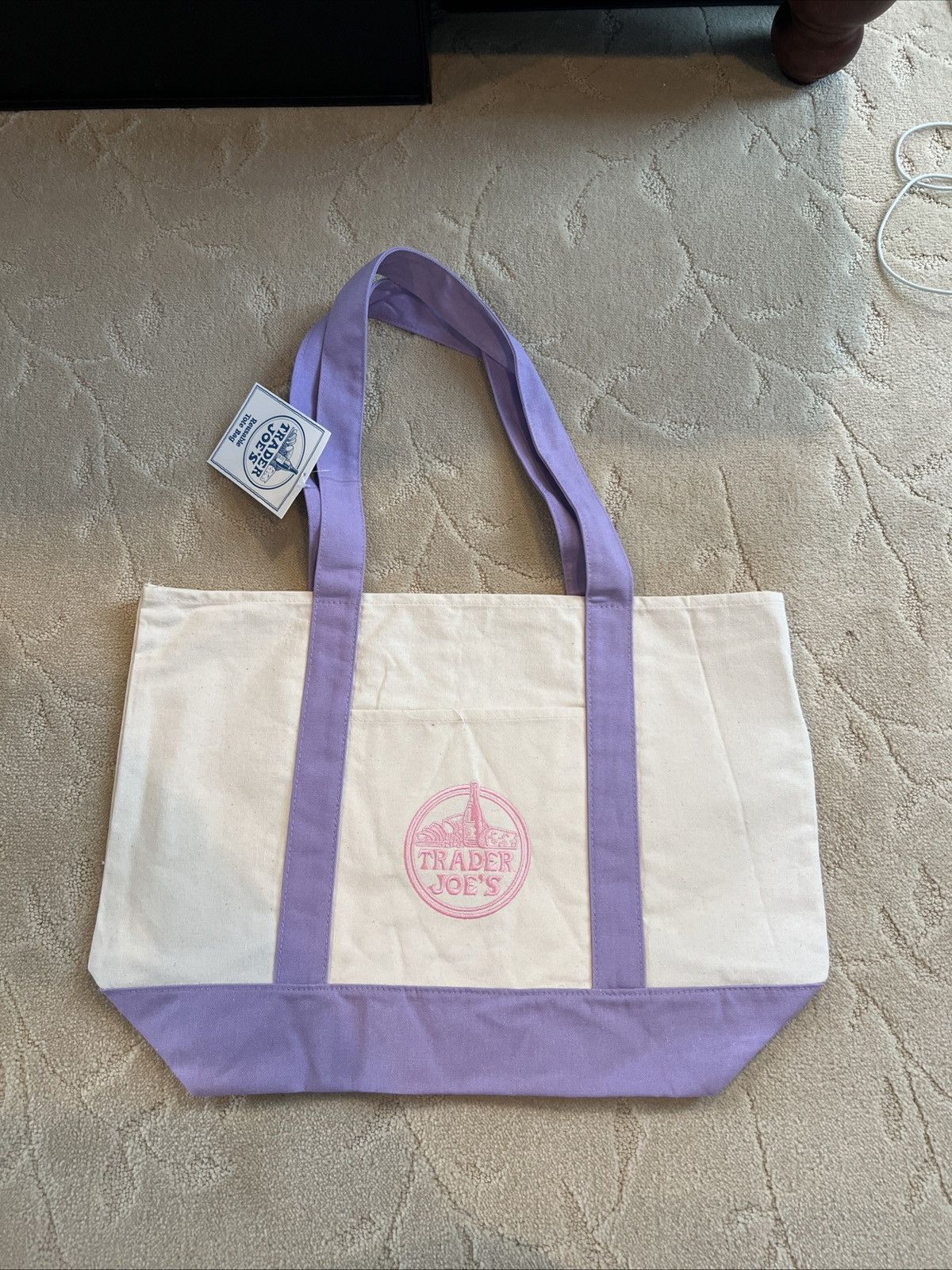 Other Trader Joe’s Spring 2026 Lavender Canvas Tote NWT Size ONE SIZE - 1 Thumbnail