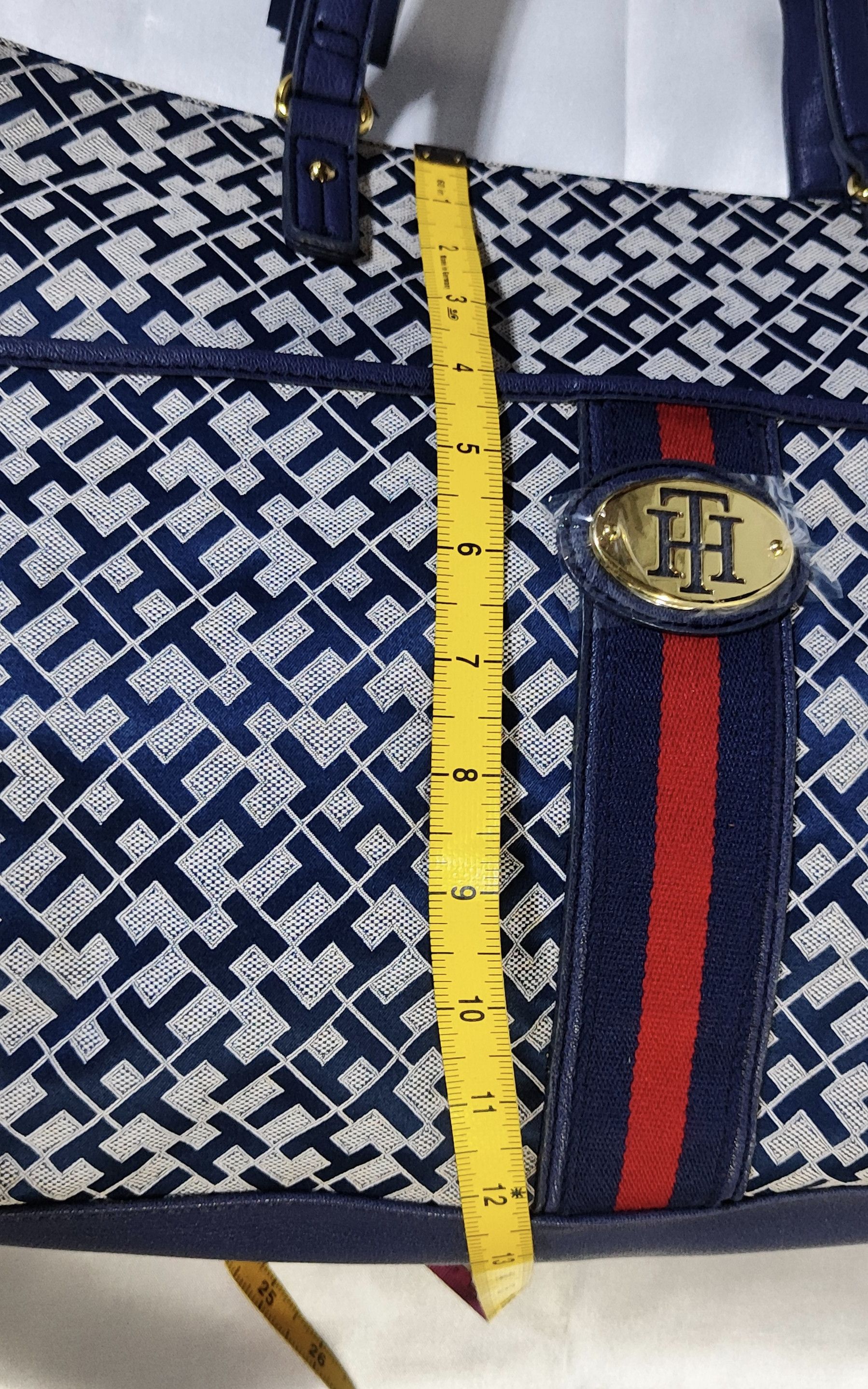 Tommy Hilfiger Tommy Hilfiger TH Logo Buckle AOP Print Large Tote Bag Size ONE SIZE - 8 Thumbnail
