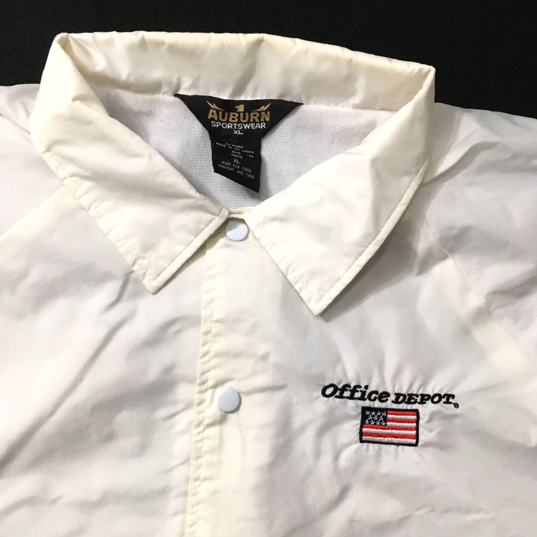 Vintage Coaches Jacket Mens XL Ivory Snap Front Lined Windbreaker Auburn Jacket | Nylon, Softshell, Solid, Casual, Vintage? No Size US XL / EU 56 / 4 - 2 Thumbnail
