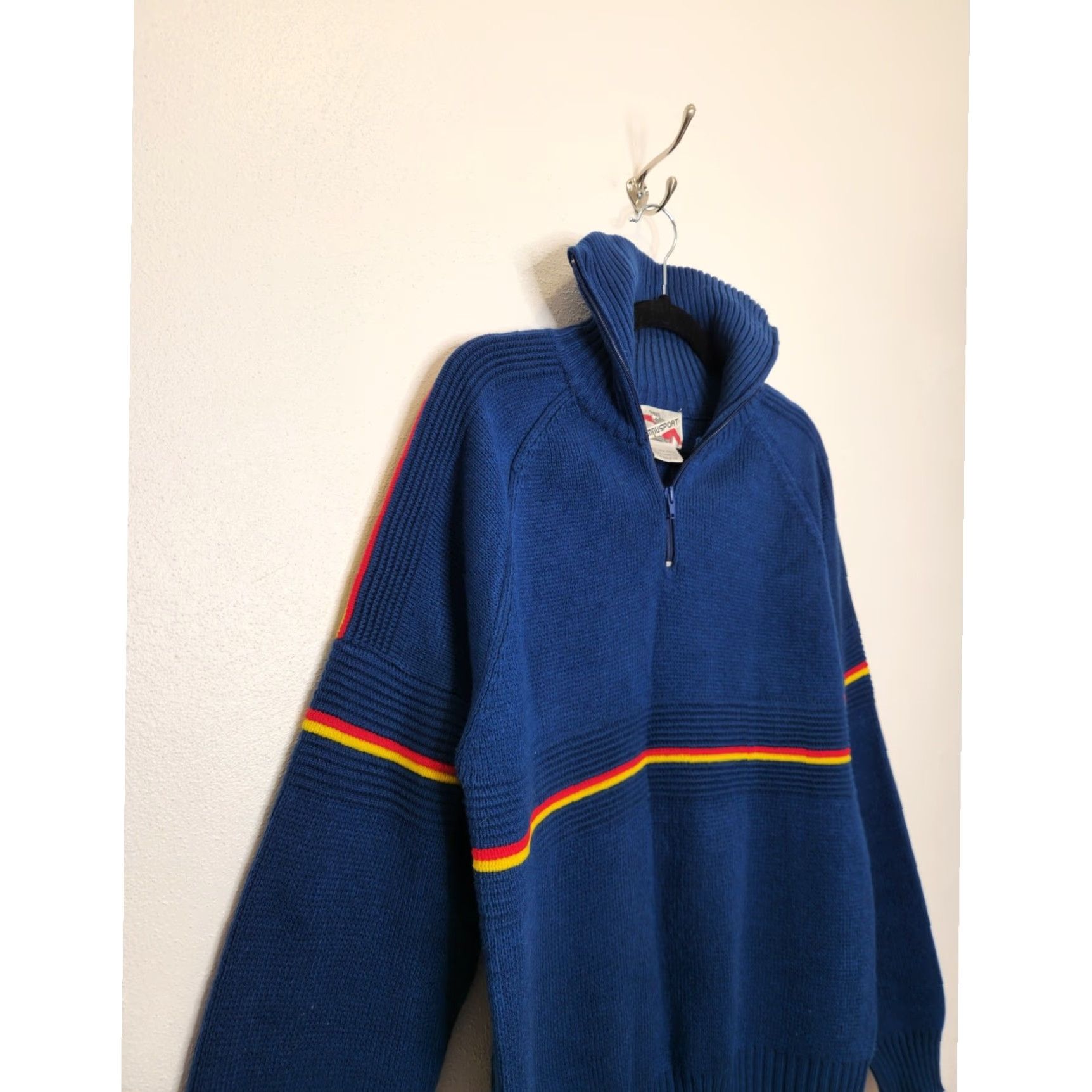 Vintage VINTAGE Campusport Large Blue 1/4 Zip Pullover Men L Neon Stripe 70s 80s Sweater Size US L / EU 52-54 / 3 - 3 Thumbnail