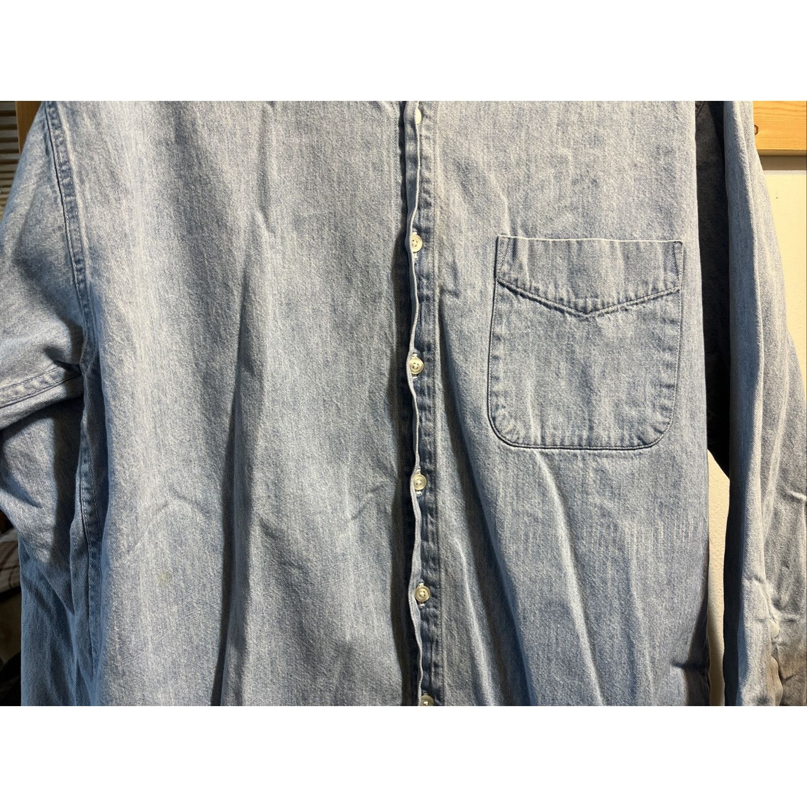 Other VTG American Blue Denim Shirt Mens L Button Down Made In USA Size US L / EU 52-54 / 3 - 5 Thumbnail