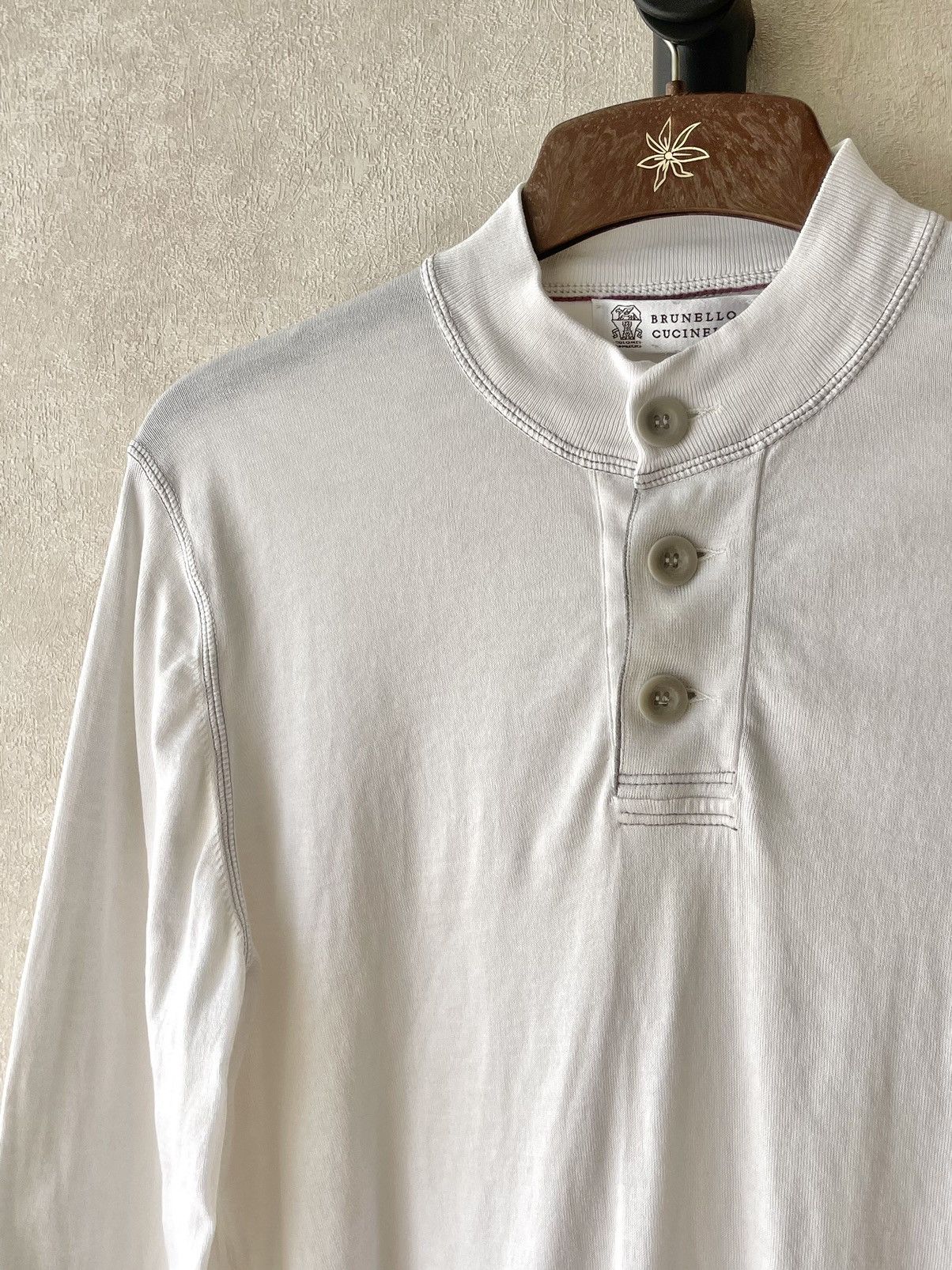 Brunello Cucinelli Brunello Cucinelli Lightweight Cotton Henley Knit Sweater Size US S / EU 44-46 / 1 - 2 Thumbnail