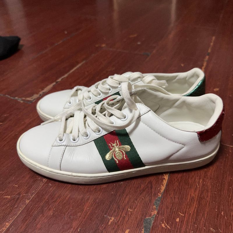 Gucci Gucci White Bee Emblem Sneakers -2508 Size US 5.5 / EU 38 - 1 Thumbnail