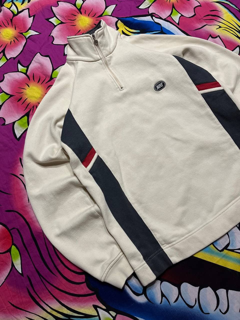 Nike × Vintage Vintage Nike 1/3 zip sweatshirt in white 00s Size US S / EU 44-46 / 1 - 5 Thumbnail