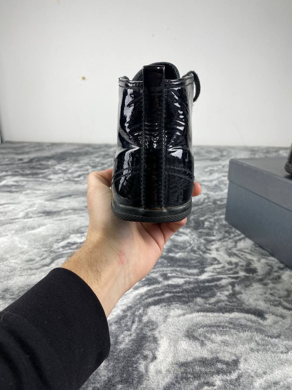 Prada Prada High Top Leather Sneaker Size US 8 / IT 38 - 11 Thumbnail